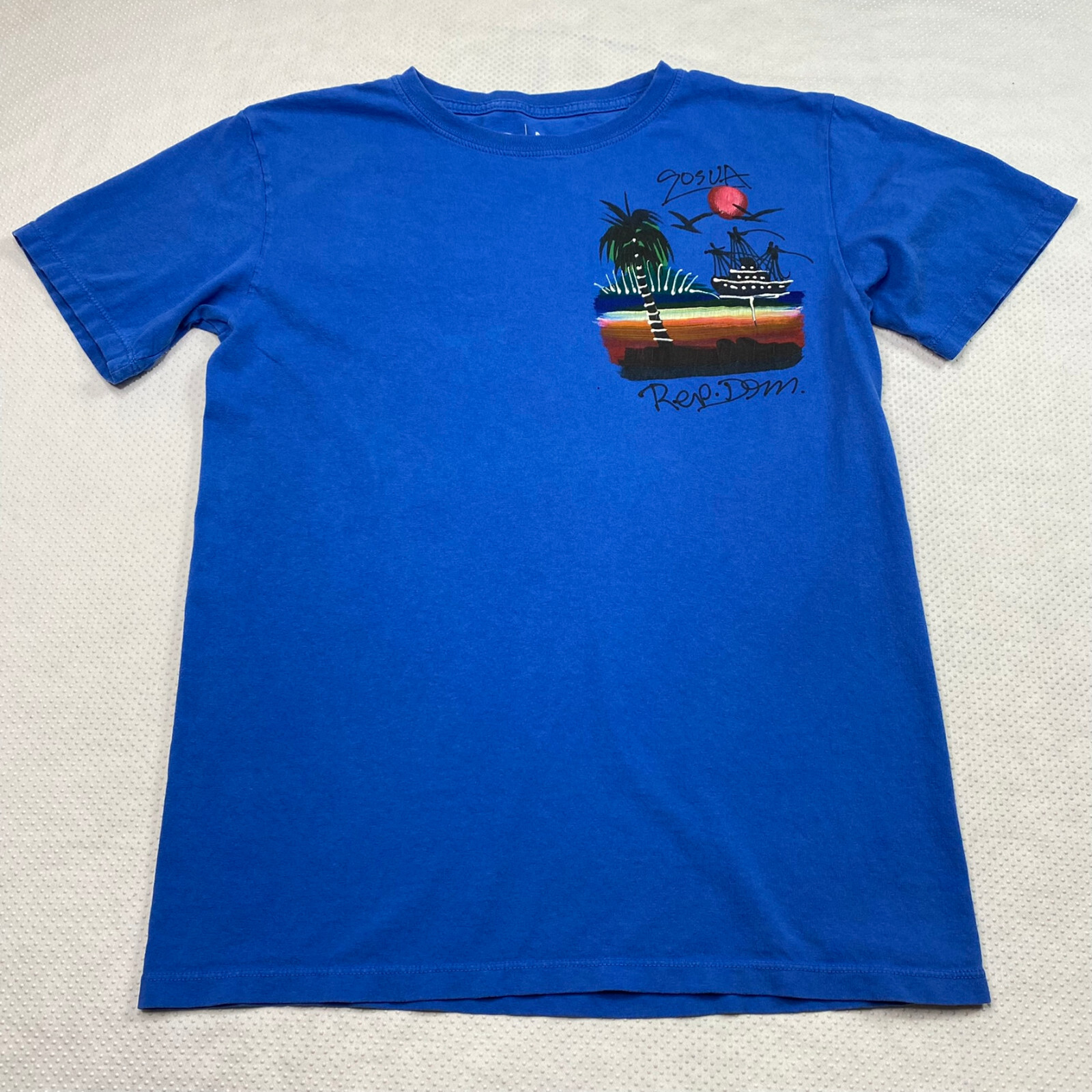 Alta Gracia Mens Graphic T Shirt sz M Blue Vacation Novelty Dominican Republic