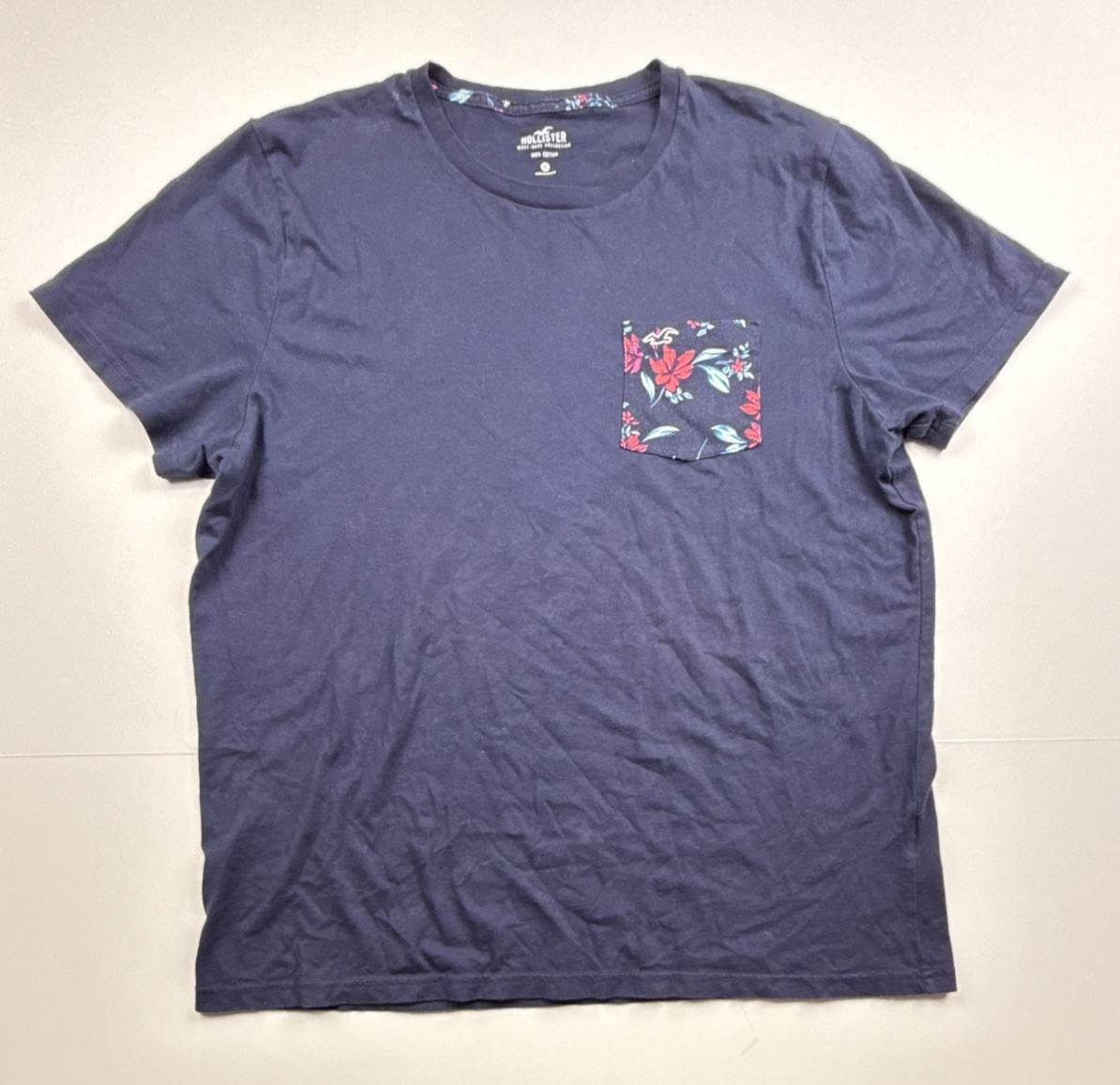 Hollister Must Have Collection Blue Short Sleeve Cotton T-Shirt Men’s XL Pocket