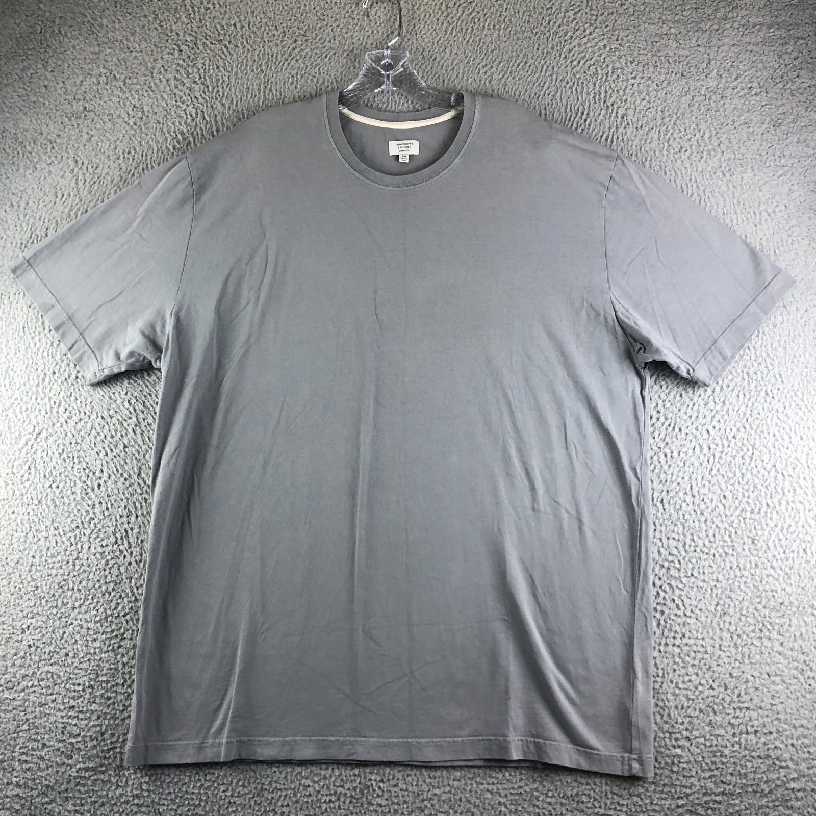 Tomorrows Laundry Essential Tee Men 2XL Gray Classic Fit T-Shirt Soft Easy Care