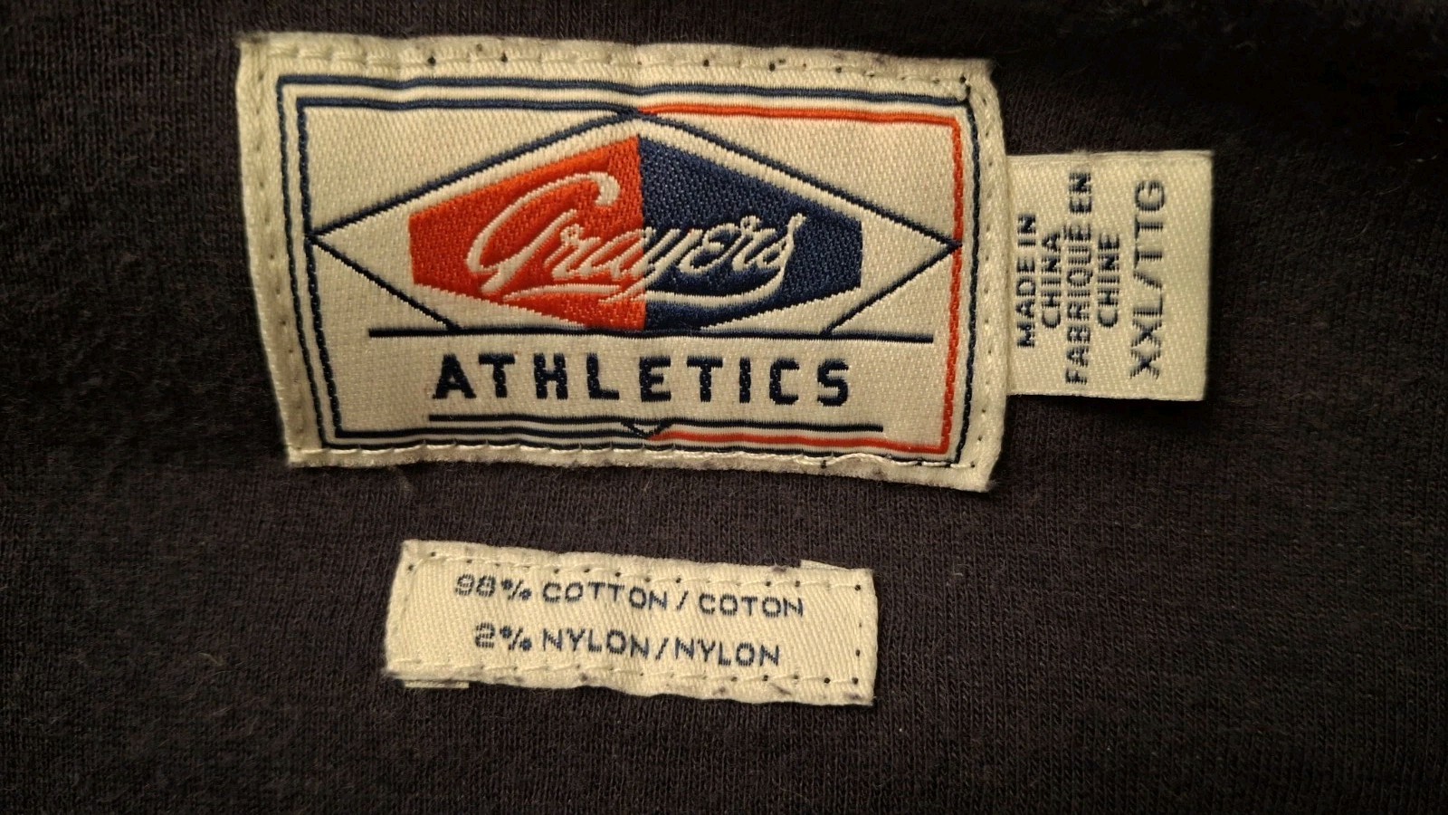 Grayers Athletics Mens XXL Henley Shirt Gray Cotton Nylon Blend Long Sleeve 2XL