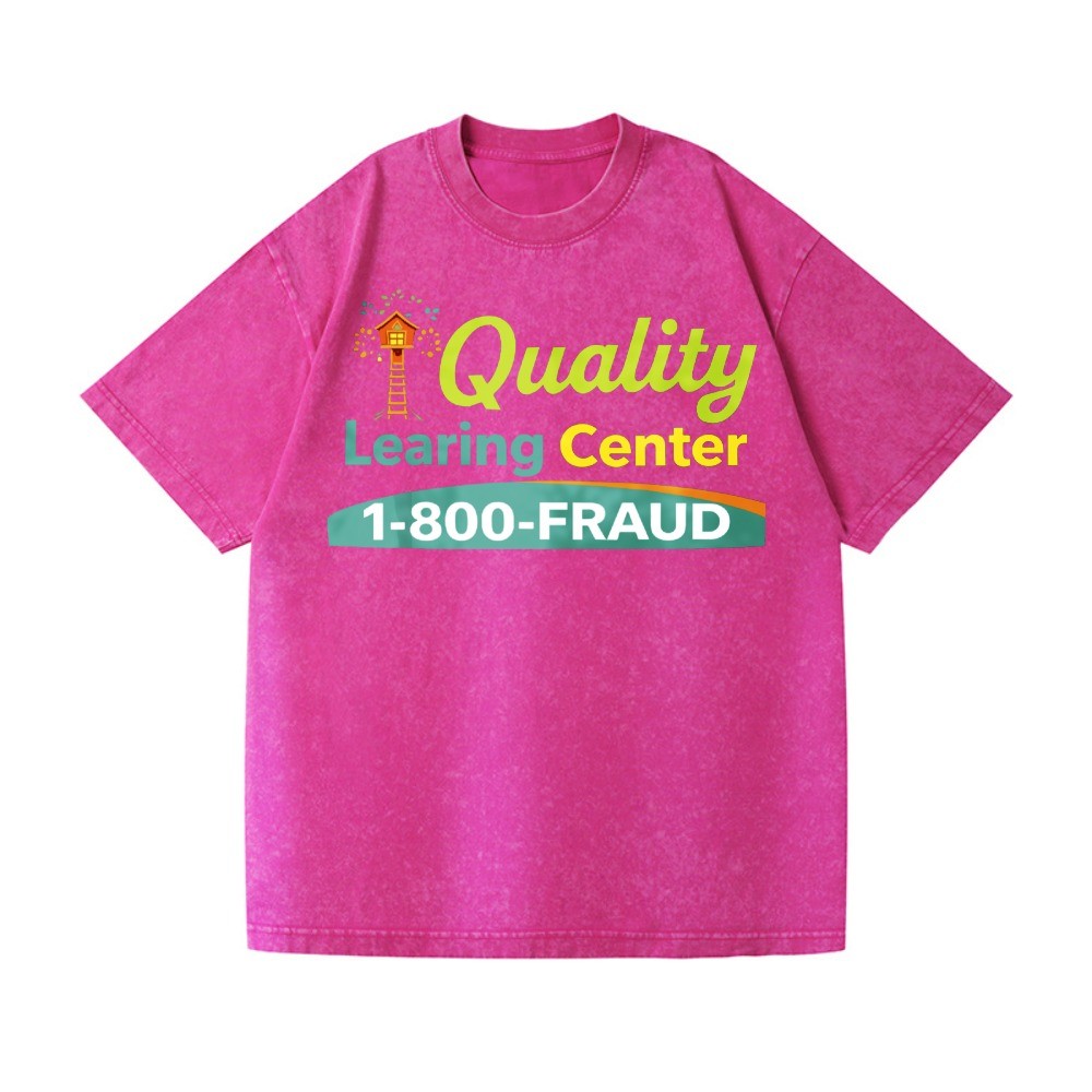 Quality Learning Center 1-800-FRAUD Washed Oversized T-Shirt Funny Meme Tee