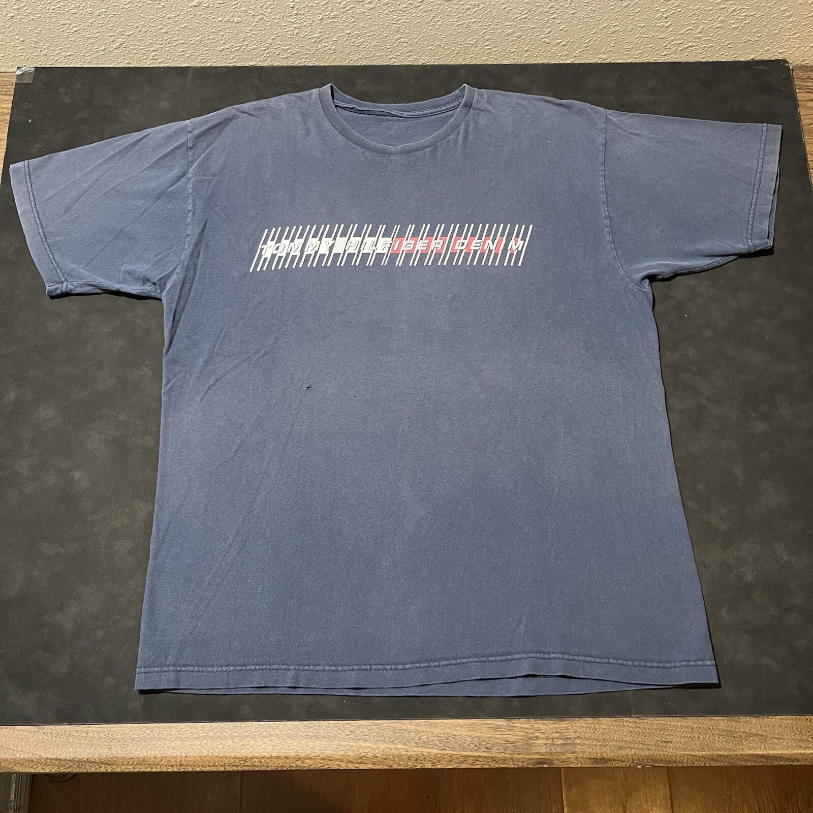 Vintage Tommy Hilfiger Shirt Flag Distress Sailing 90s Burnout Thrash Sun Faded