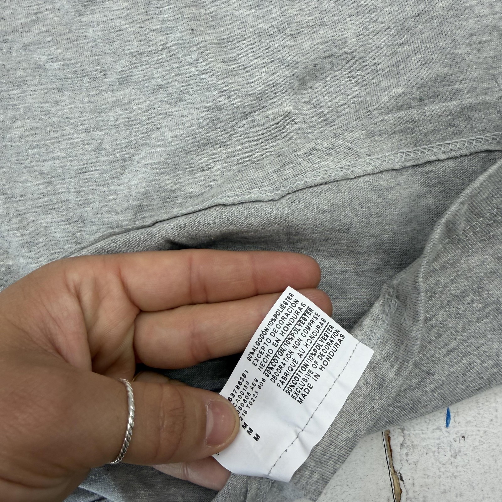 Champion Shirt Mens Medium Gray Solid Logo Tee Tagless Cotton Blend Jersey