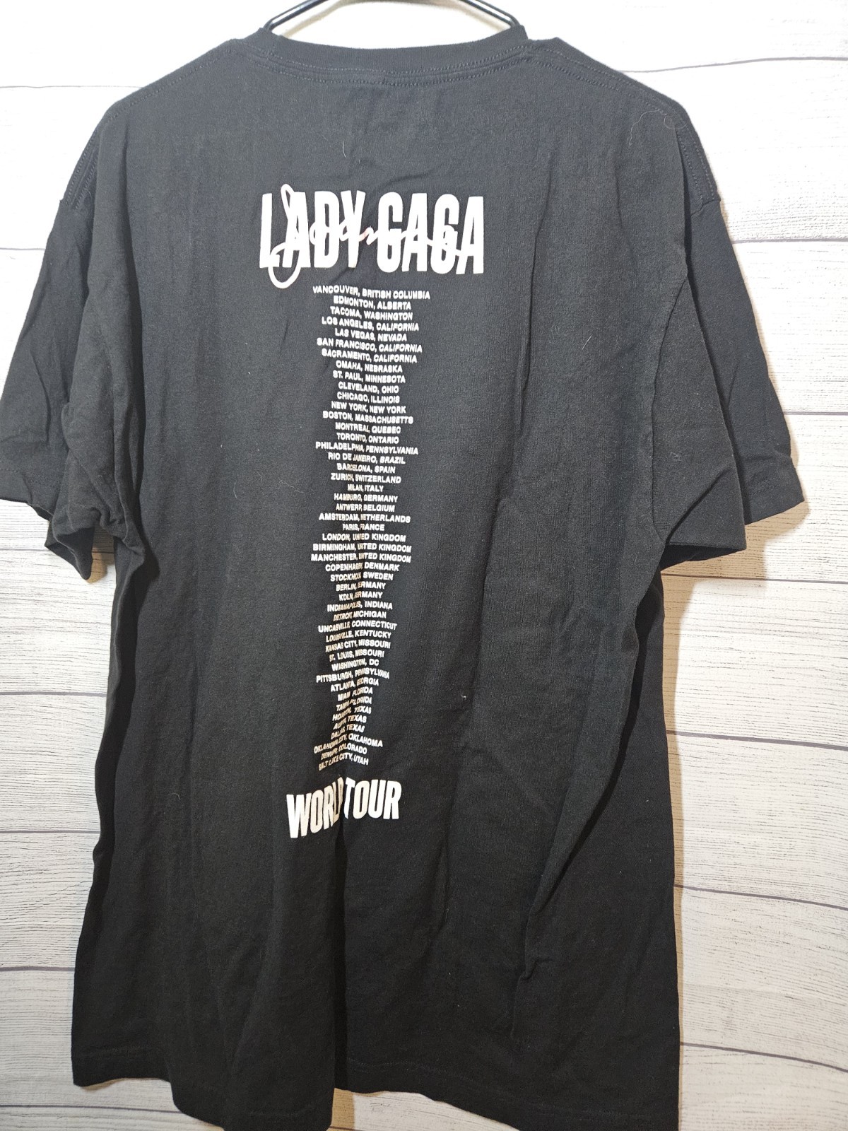 AUTHENTIC Lady Gaga Merch – Joanne World Tour 2017, 2018 Black T Shirt – Size XL