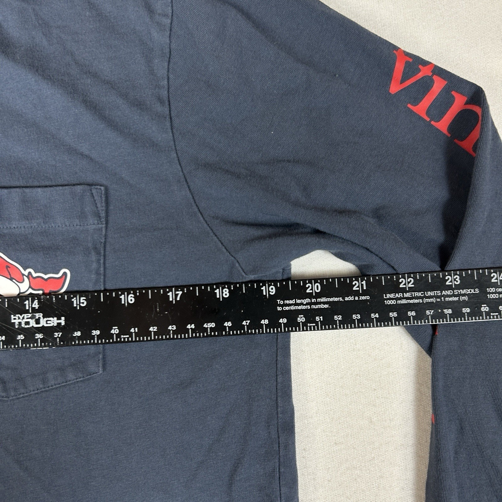 Vineyard Vines Long Sleeve Shirt Men’s Small Naughty or Nice Christmas Top Blue