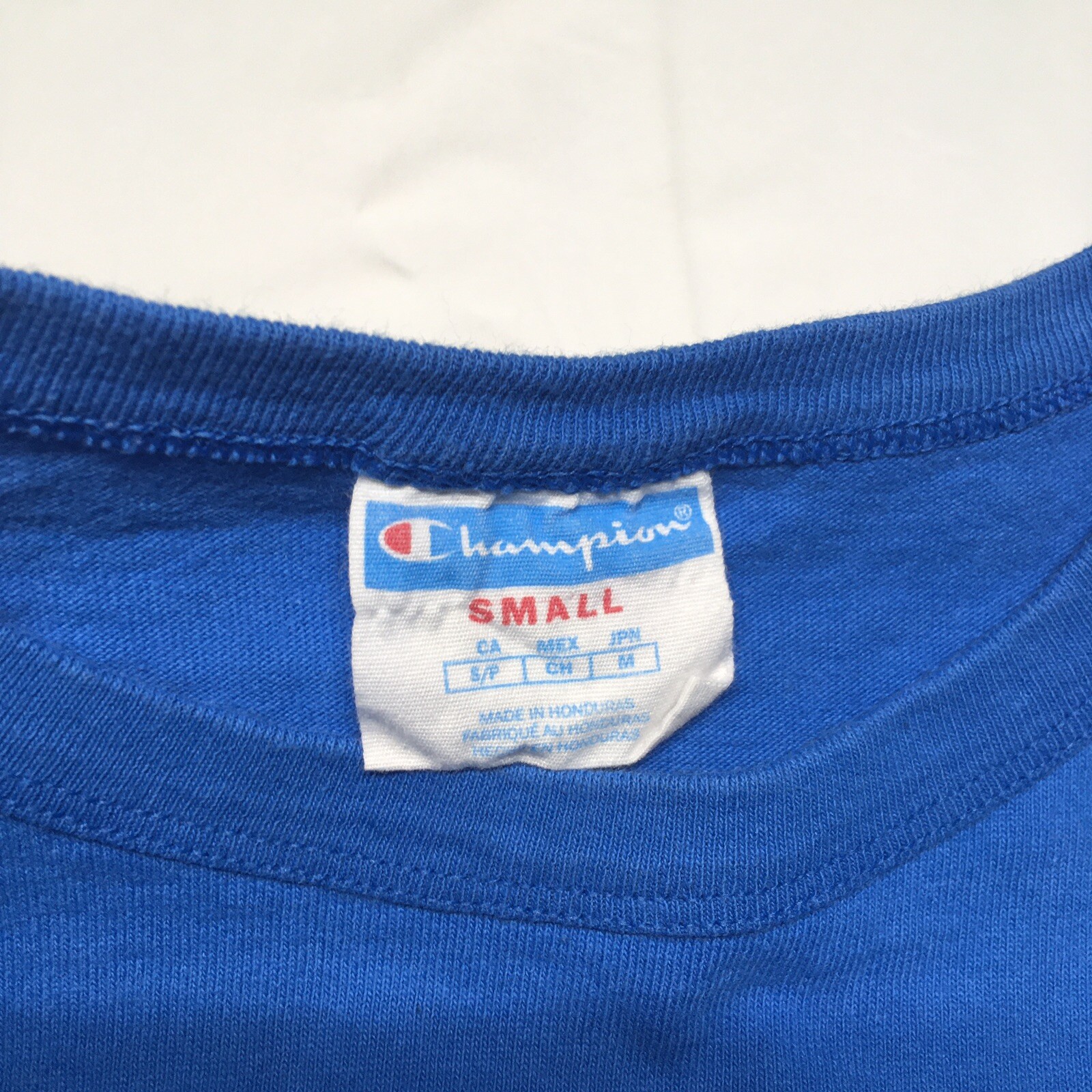 Champion Long Sleeve Logo T-Shirt Men’s Small Blue/Black Streetwear Sportswear