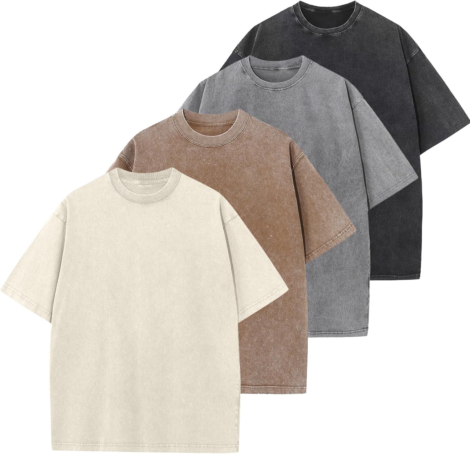 Men’s Oversized Vintage Acid Wash T-Shirt 100% Cotton Loose Fit Streetwear Tee