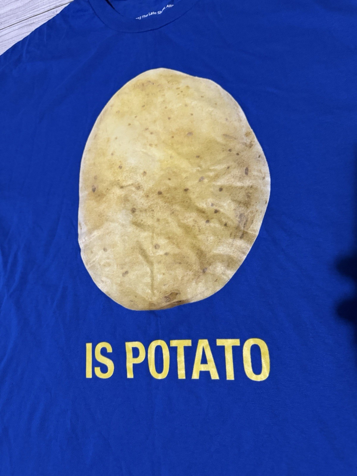 The Late Show with Stephen Colbert ‘Is Potato’ Shirt size Men’s 2XL XXL Blue