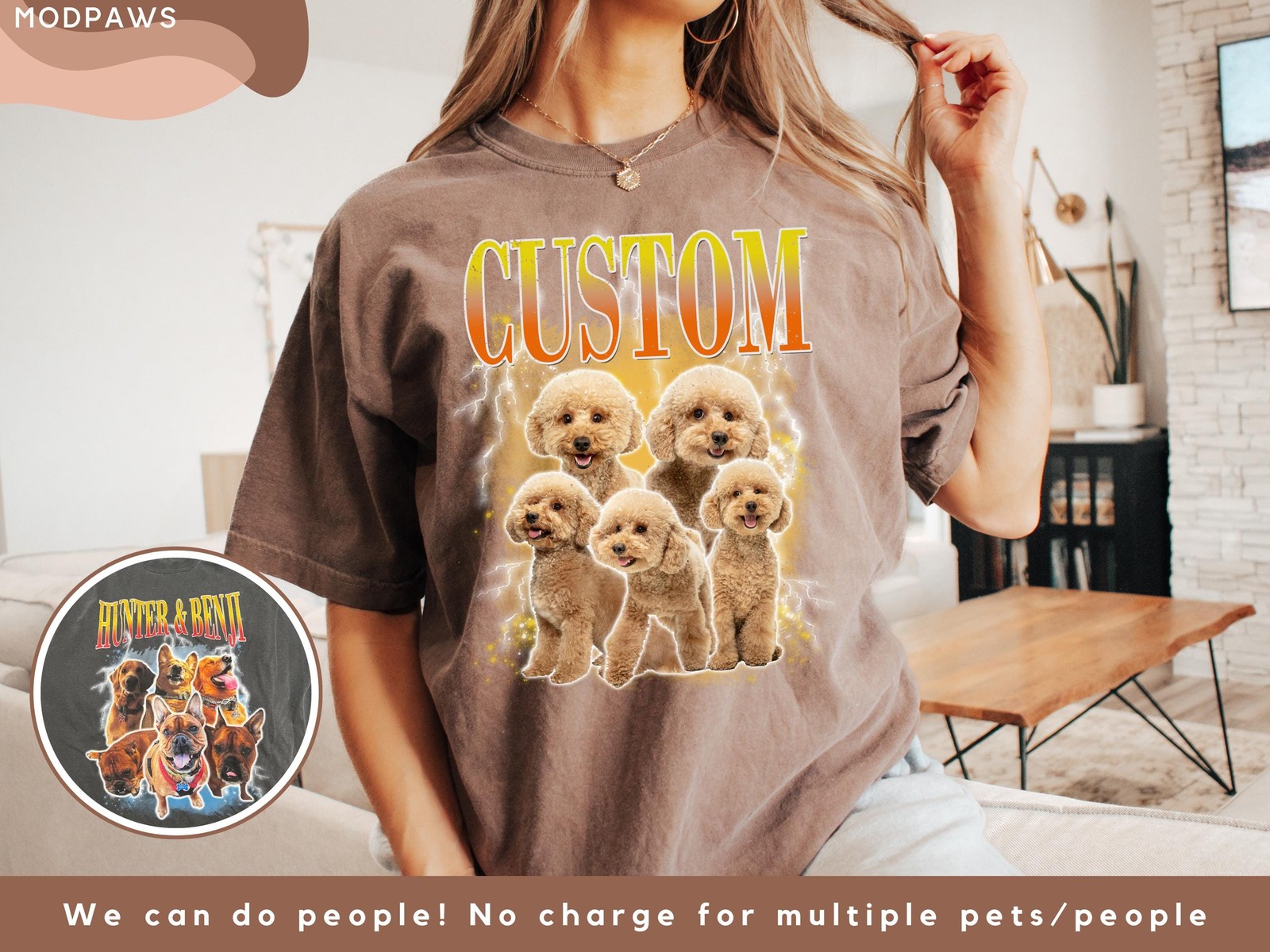 Custom Pet Photo Shirt Personalized Dog Cat Portrait Vintage Bootleg Tee