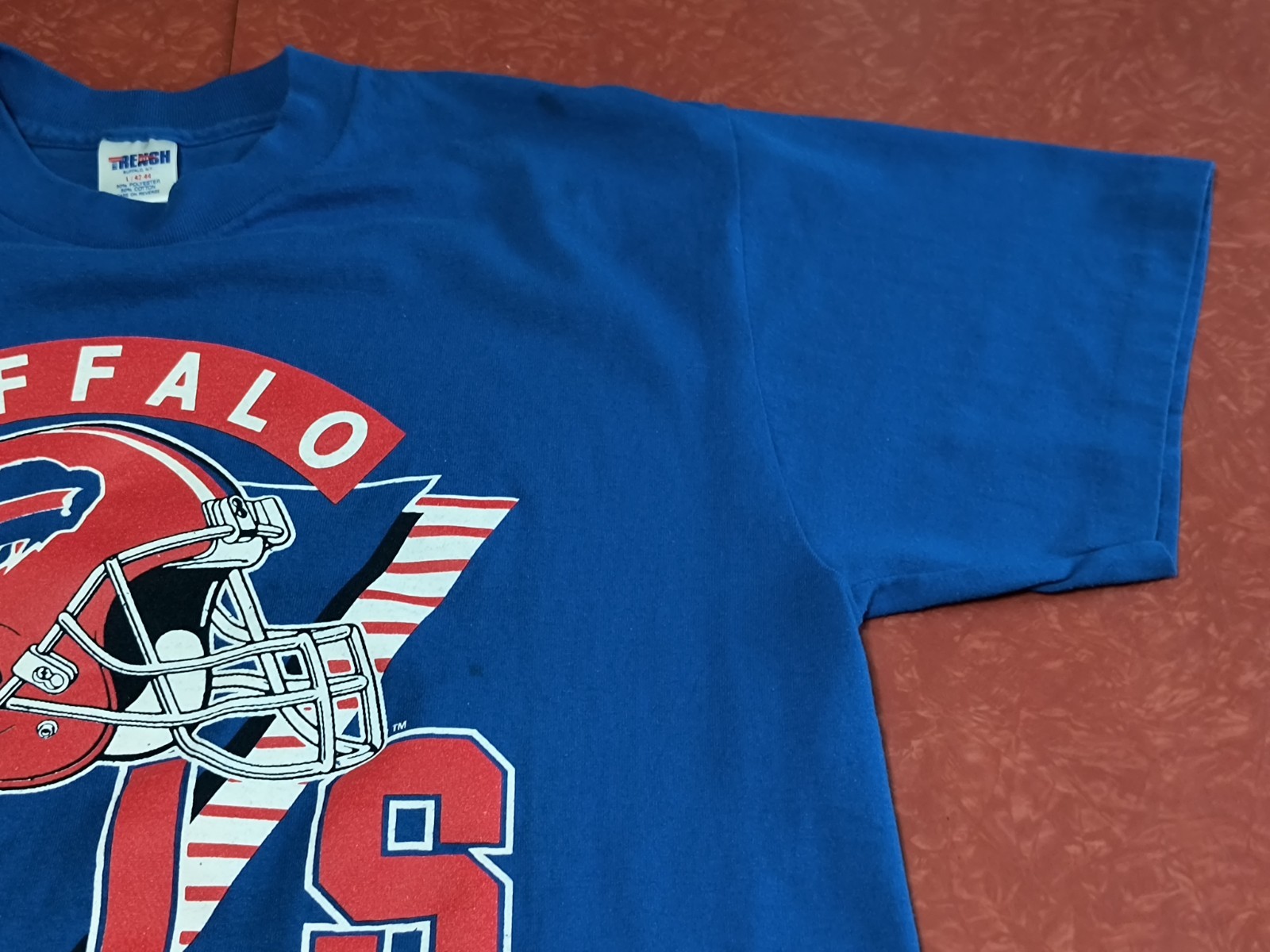 Buffalo Bill’s Blue Short Sleeve T-Shirt Men’s Large (42-44) Trench USA VTG