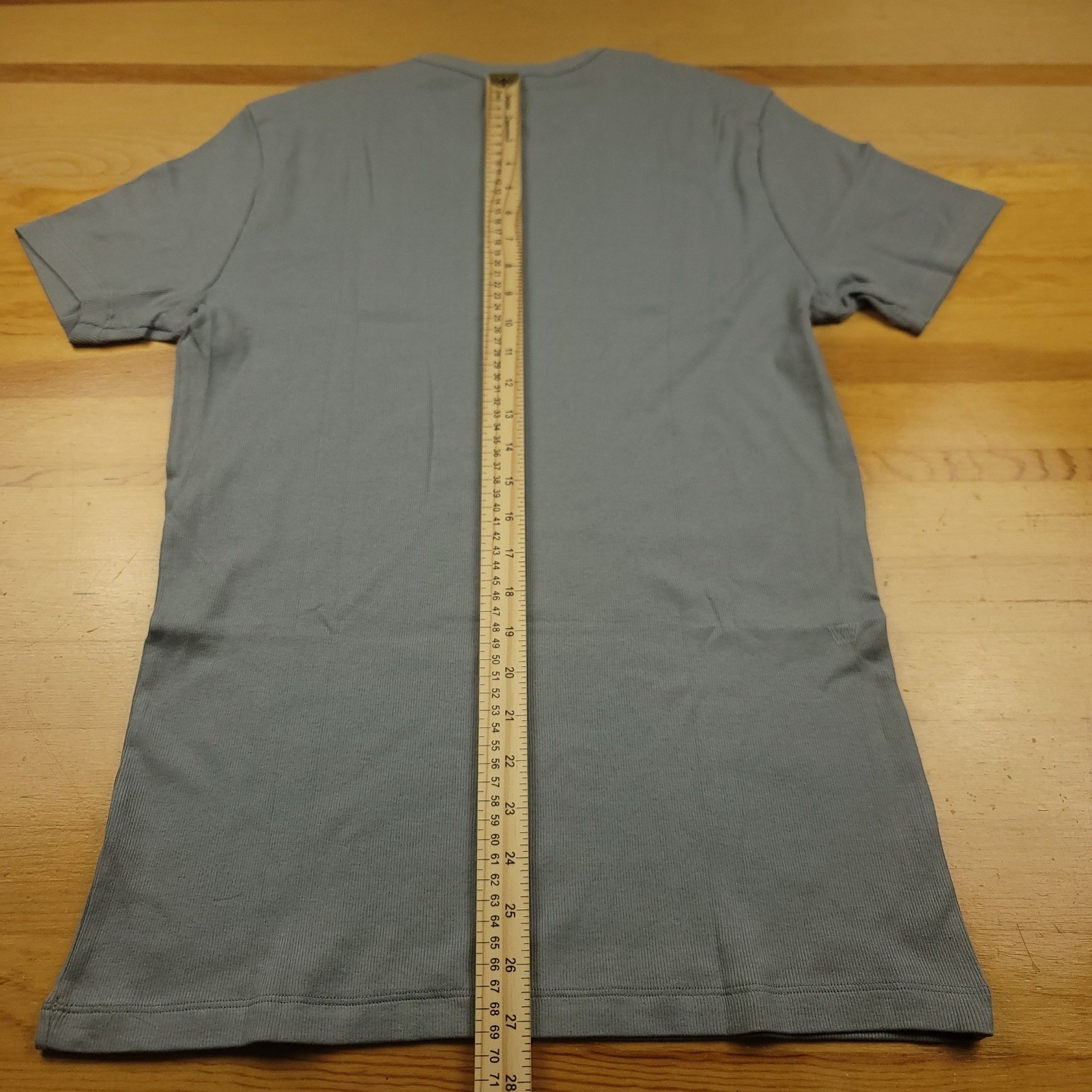 Mack Weldon Men’s Ribbed Crew Neck T-Shirt Gray Short Sleeve Size Small