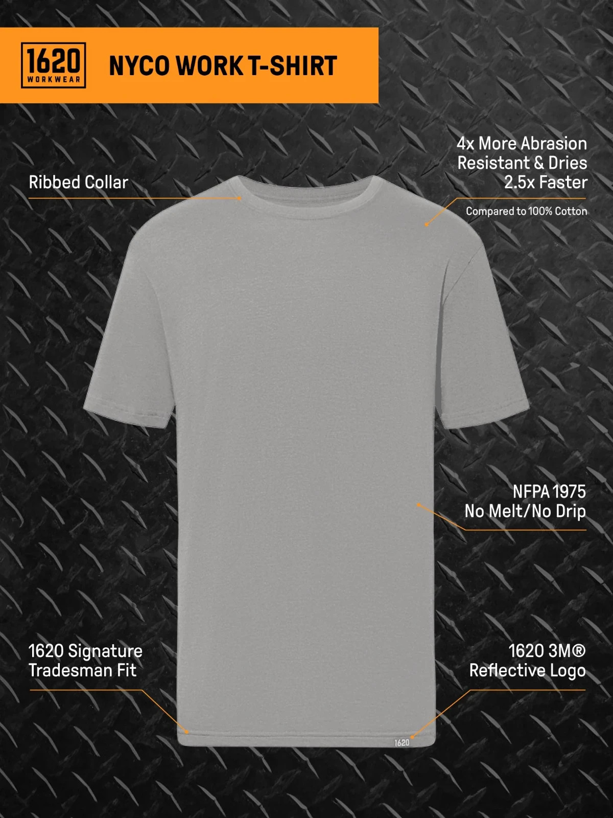 1620 3-Pack NYCO Work T-Shirts CORDURA Cotton Nylon USA Made
