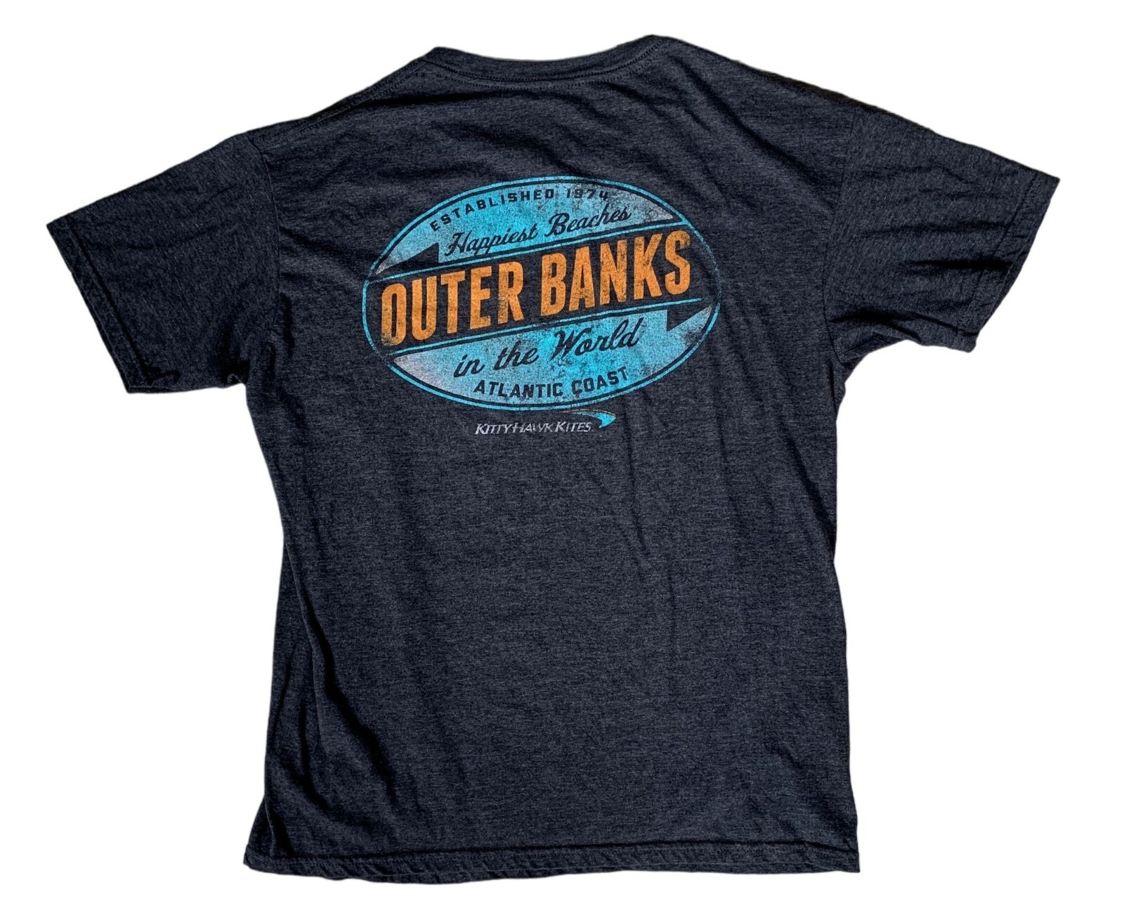 Outer Banks OBX Happiest Beaches in the World Grey T-Shirt Size Medium
