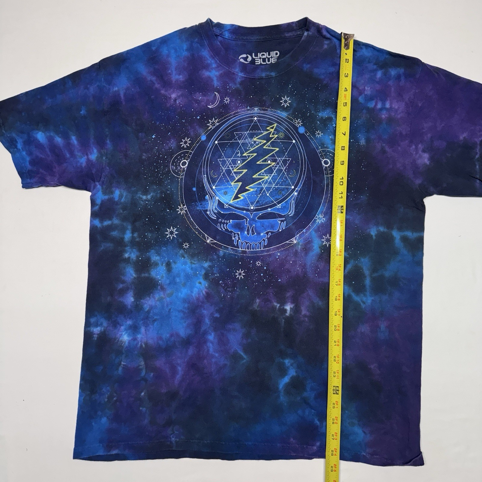 Lot x2 Liquid Blue Grateful Dead Mystical Space Stealie Tie Dye Astrology Shirt