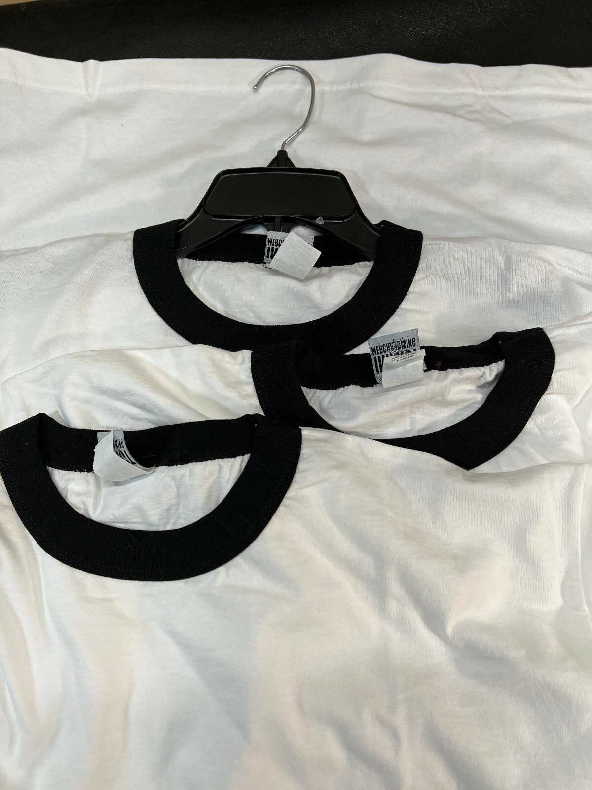 BLANK IMPACT Merchandising White & Black Ringer T-Shirt Size XL NOS