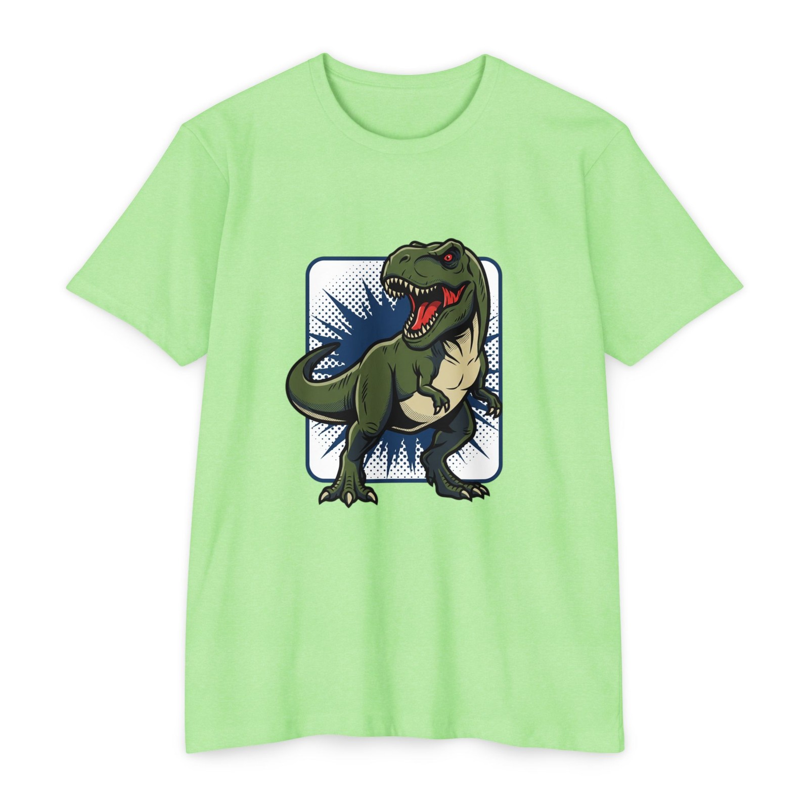 Roaring T-Rex Dinosaur T-Shirt | Retro Comic Square Art