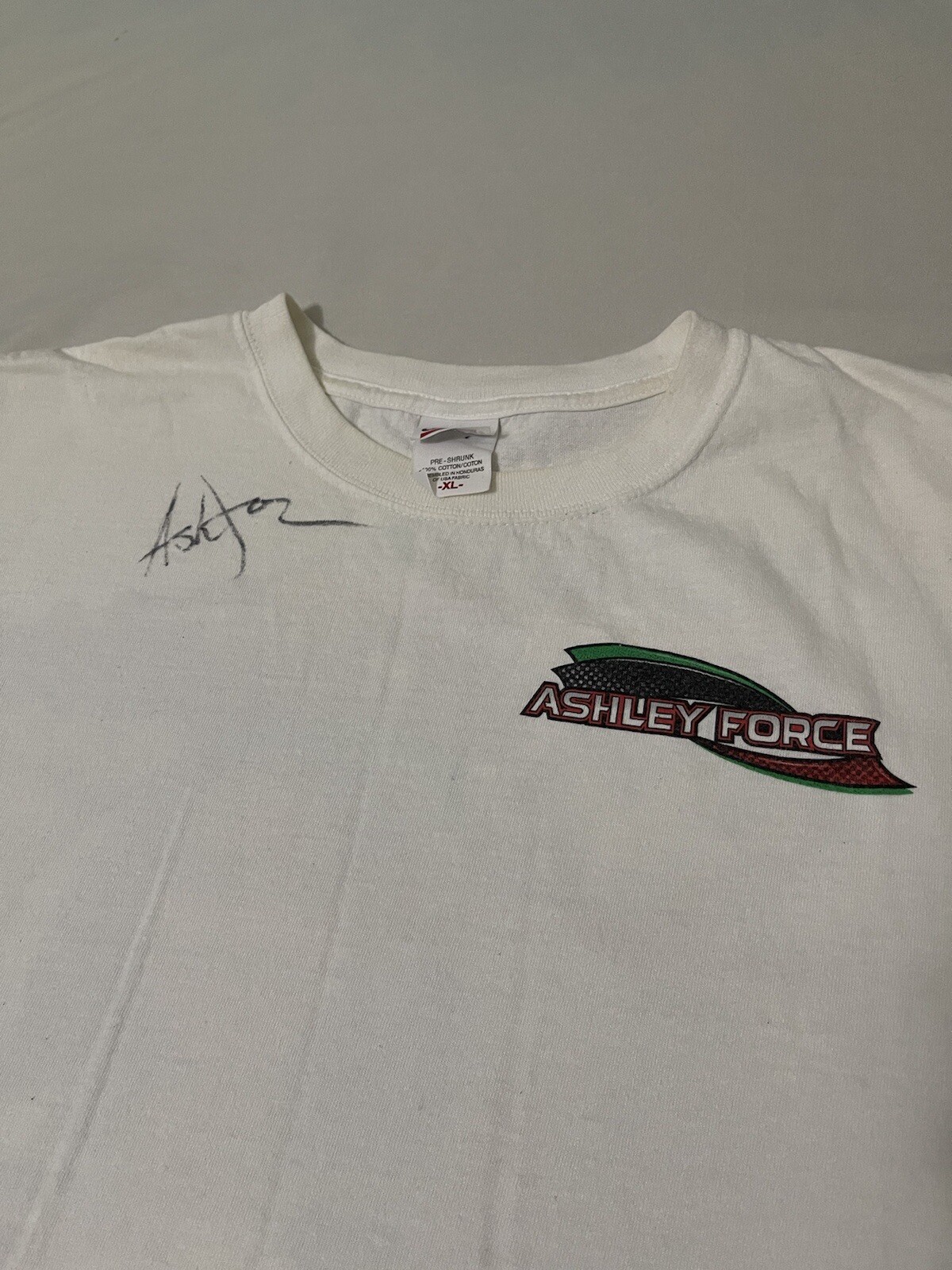 Vtg John Ashley Force Father Like Daughter Faded Racing Shirt XL Signed NASCAR