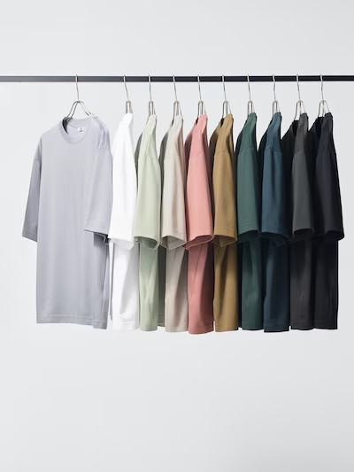 [2PCS SAME COLOR] UNIQLO U AIRism Cotton Oversized T-Shirt Half-Sleeve Japan NWT