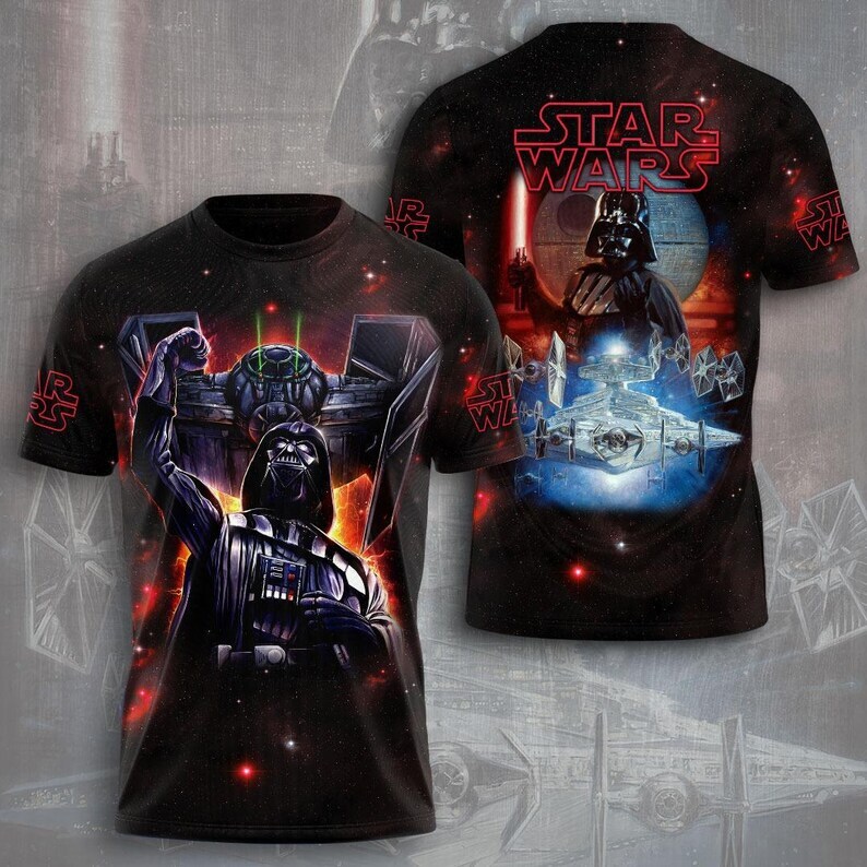 Darth Vader Galaxy’s Edge Star Wars A New Hope Faded Tshirt 3D Printed