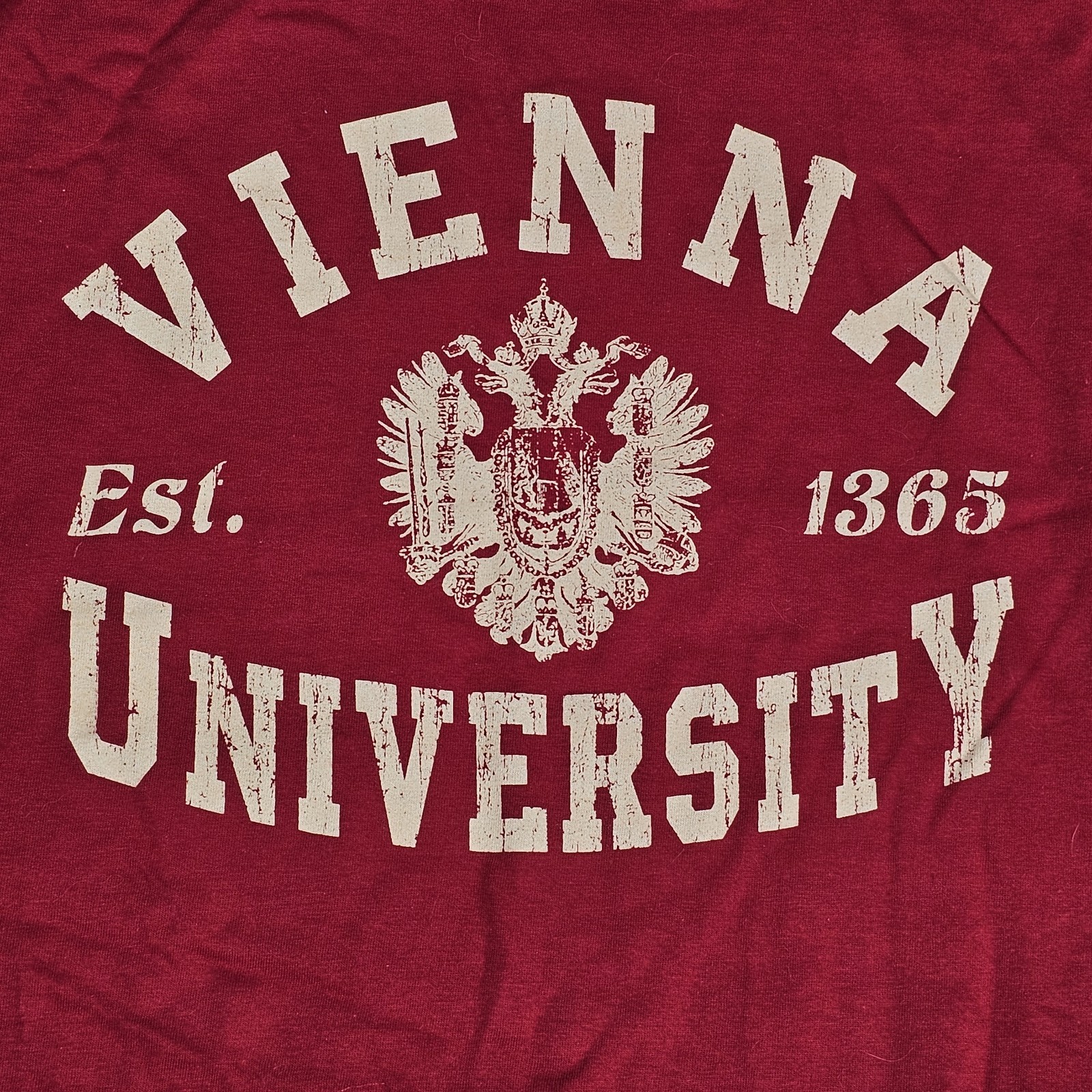 Vienna University Graphic T Shirt Men L Red 100% Cotton