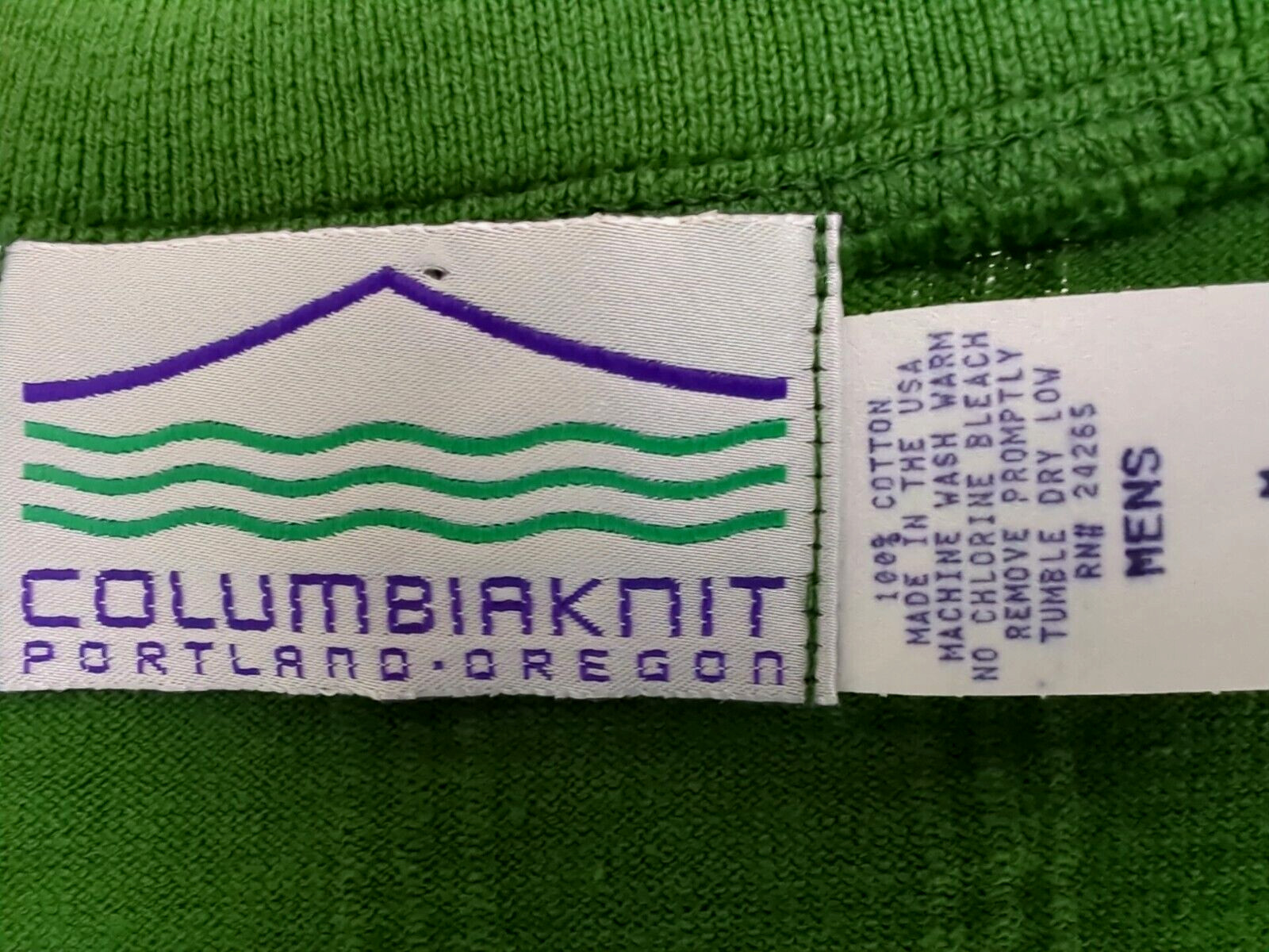 VTG 80s 90s COLUMBIAKNIT Henley T-Shirt Men’s Size M Green Ribbed USA MADE ~NEW*