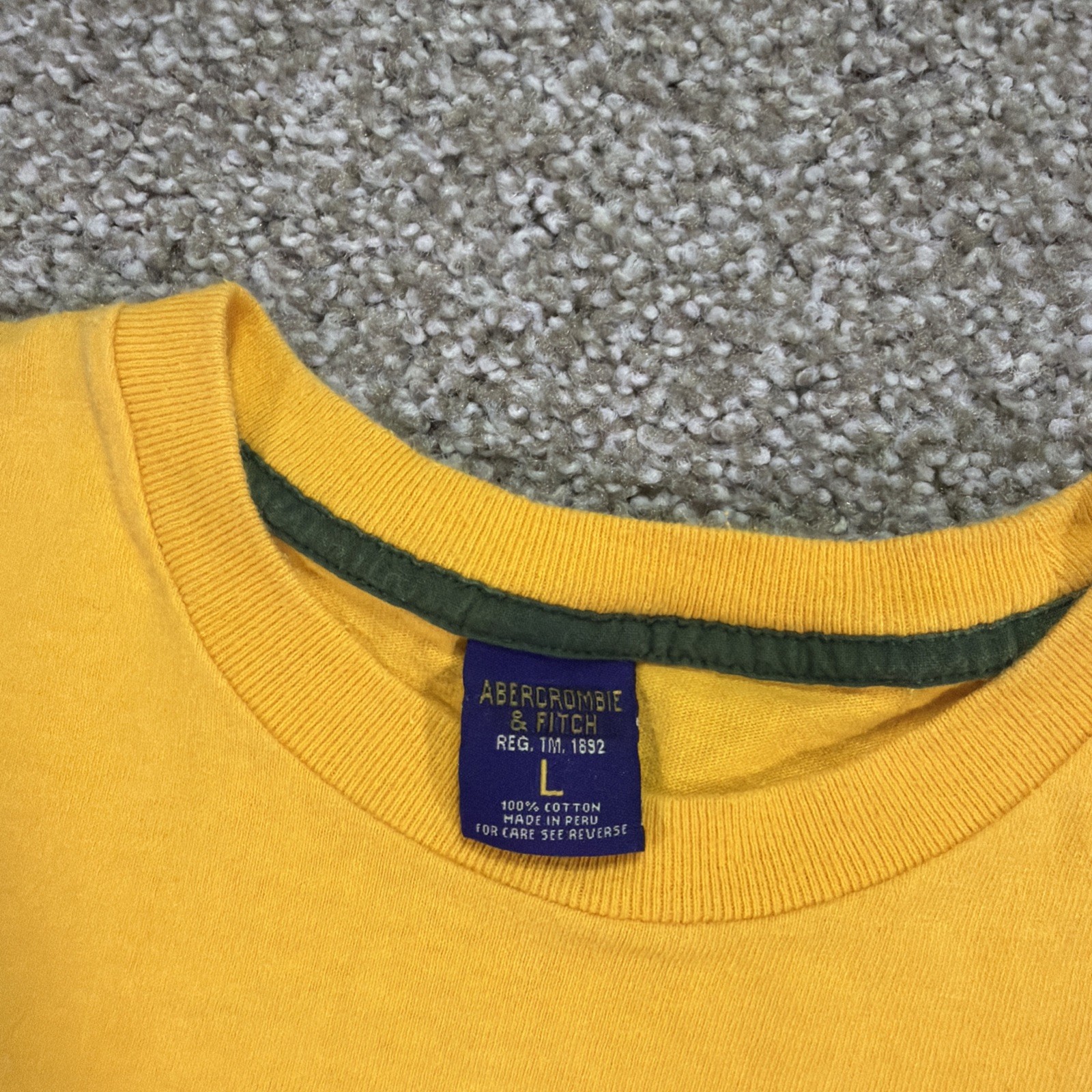 Vintage Abercrombie And Fitch Longsleeve Faded Yellow 90s Classic Large Preppy