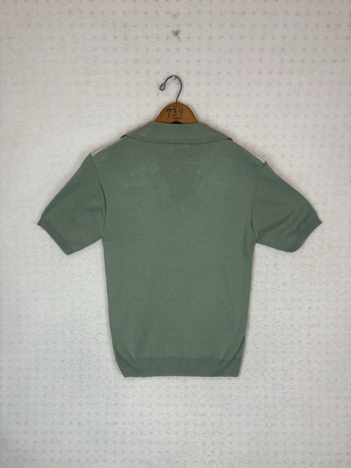 Vintage 70s Olympic Photo Print Collared V Neck Acrylic Shirt Size L Nature Tree
