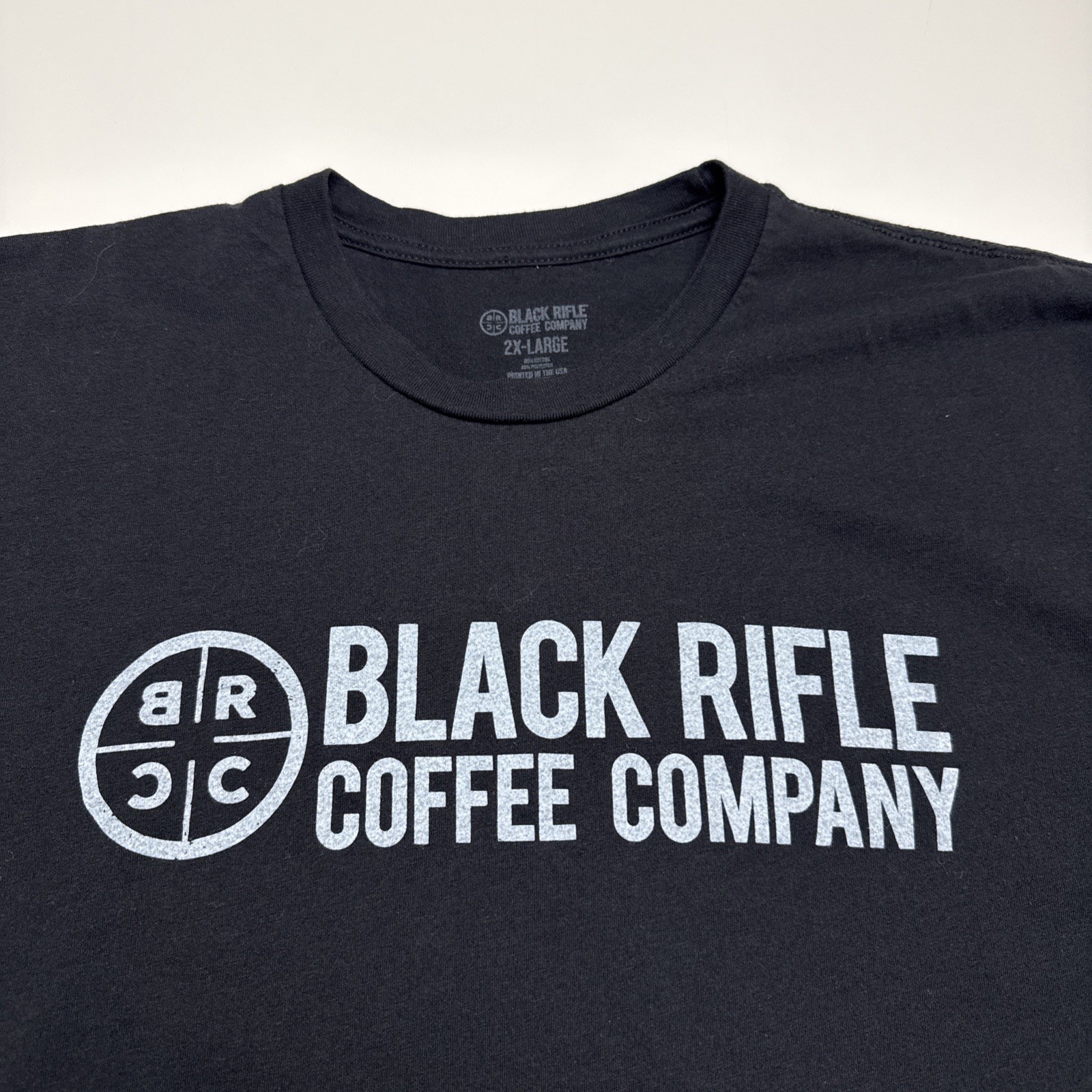 Black Rifle Coffee Company T-Shirt Men 2XL Black Spellout Graphic Tee Logo