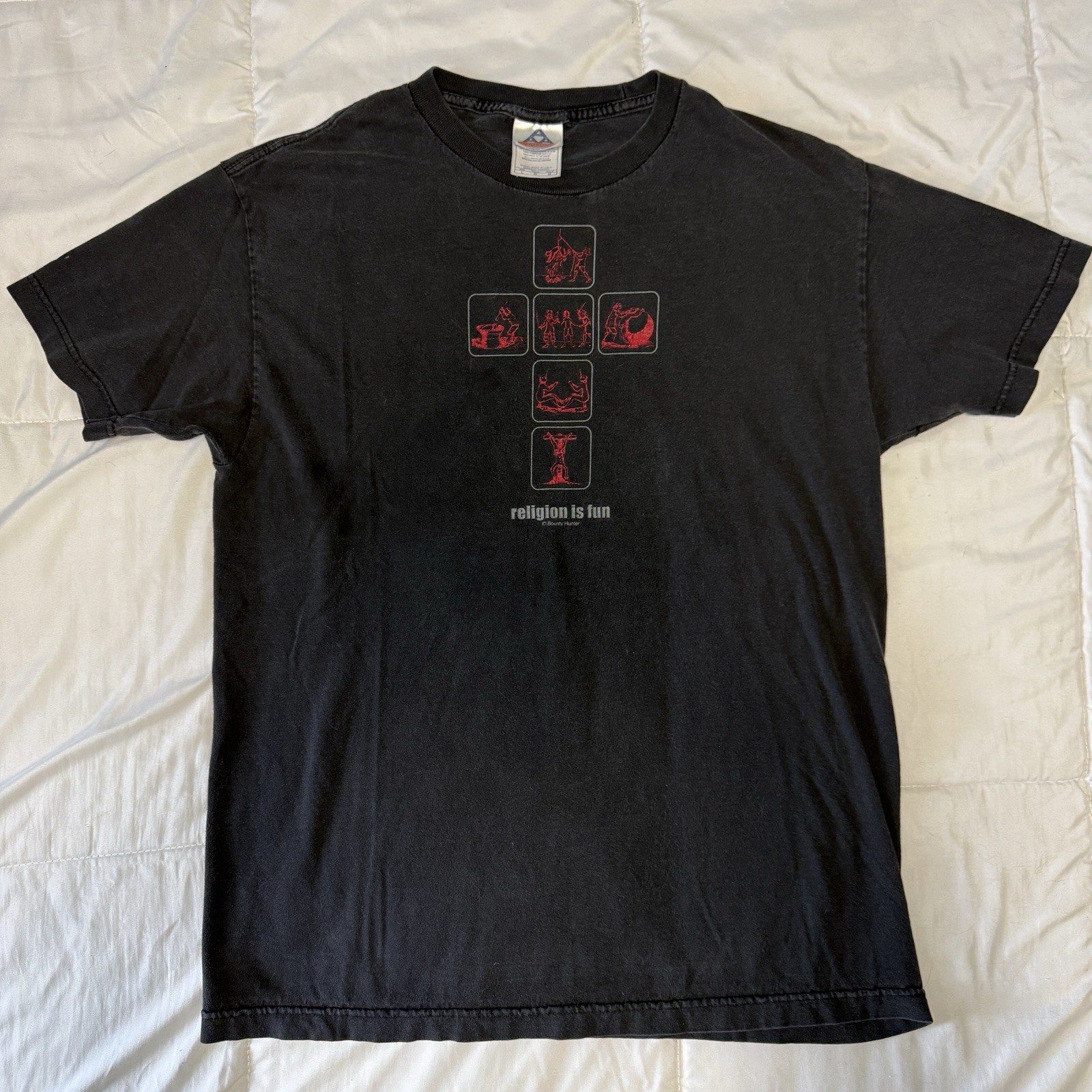 Vintage Bounty Hunter Inc Religion is Fun Shirt Sz L