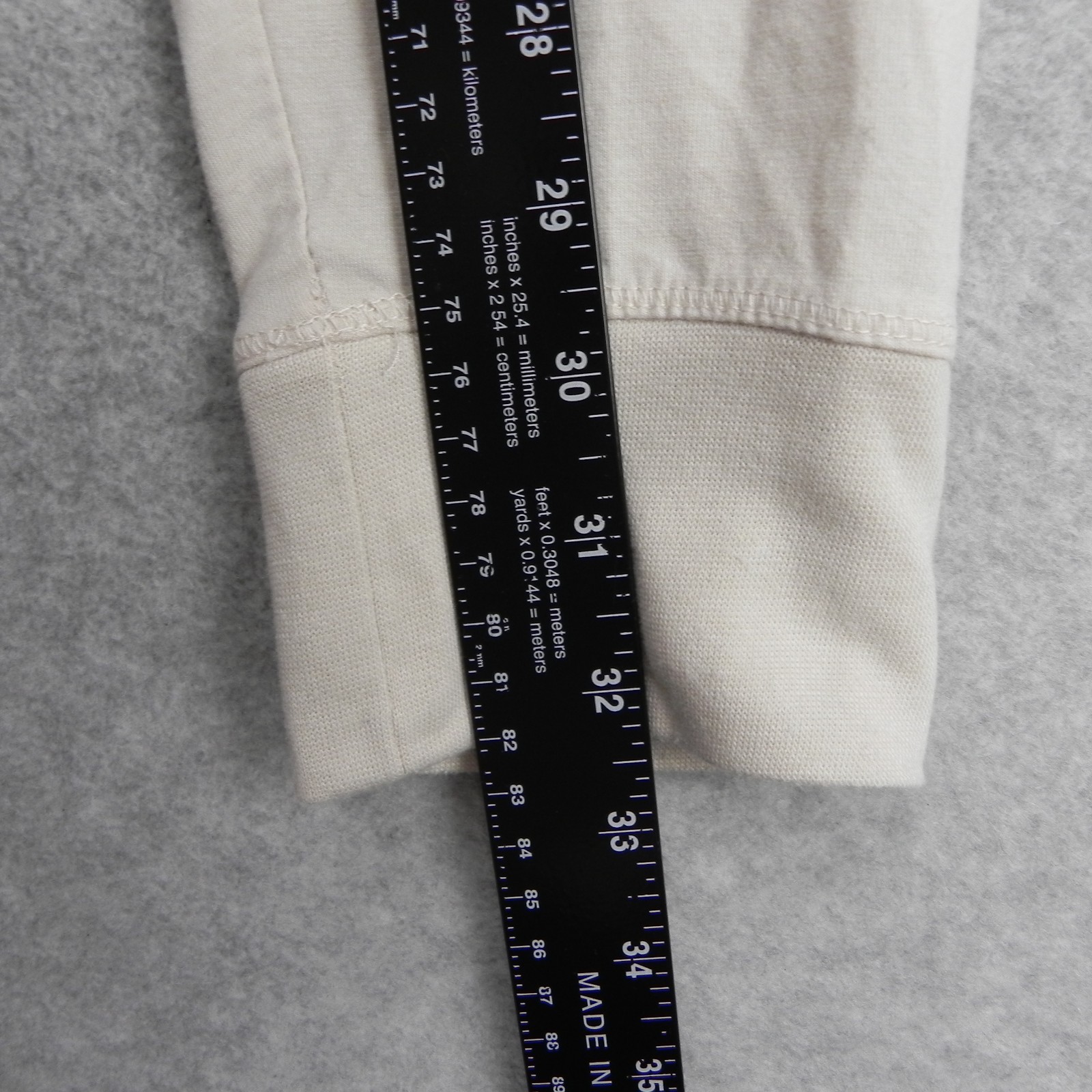 Banana Republic Henley T-Shirt Mens Large Casual Stretch Flex Ivory Long Sleeve