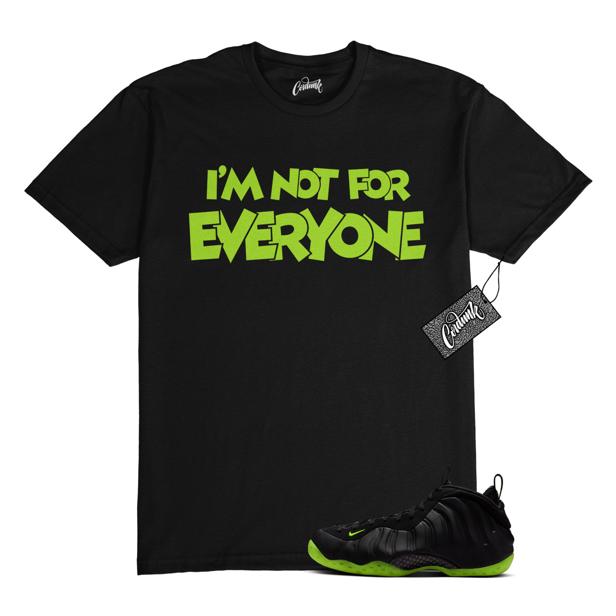 Foamposite Volt Black Air One T Shirt Match N4E