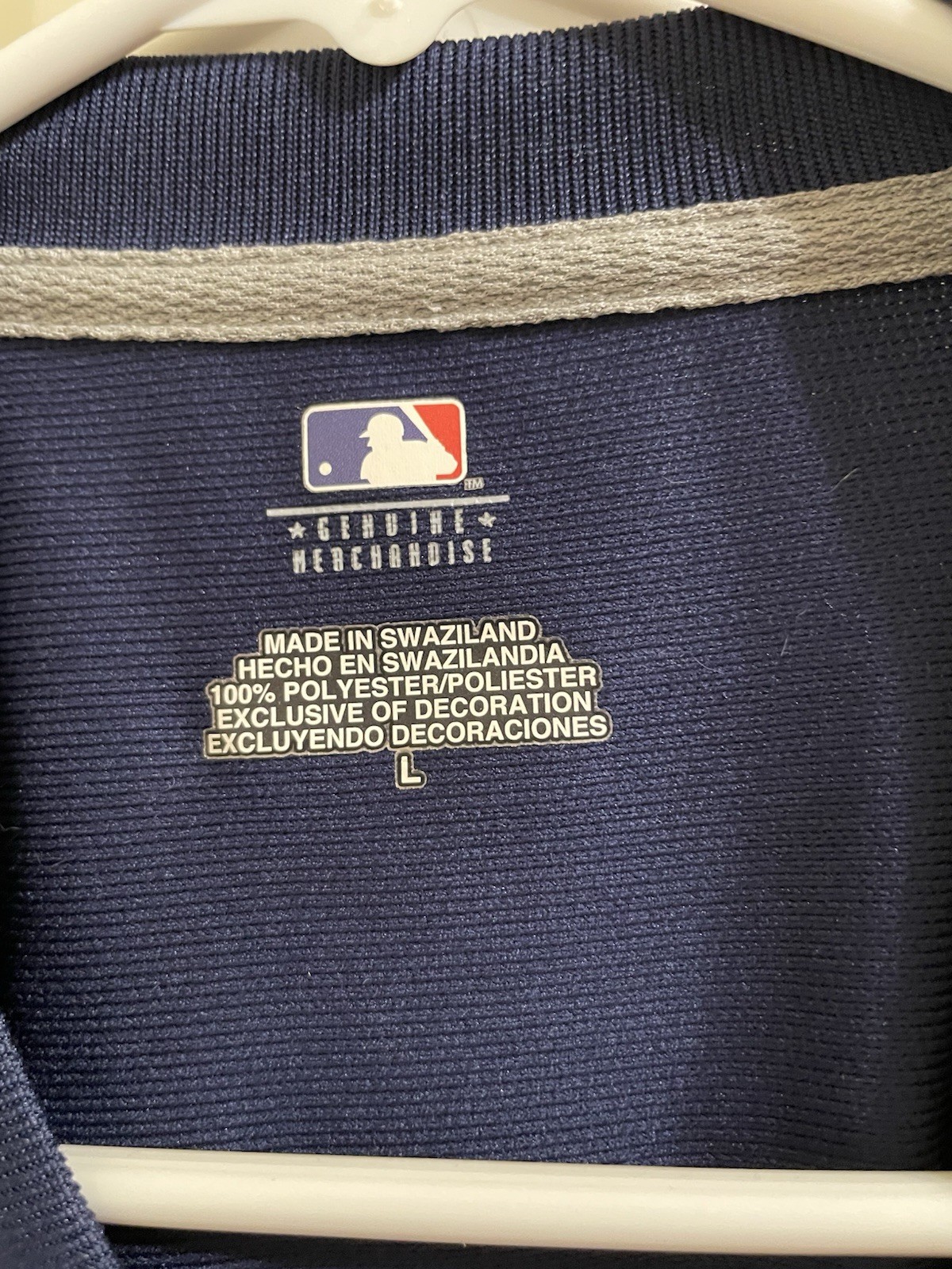 Seattle Mariners MLB V-Neck Jersey Large Shirt Blue Genuine Merchandise