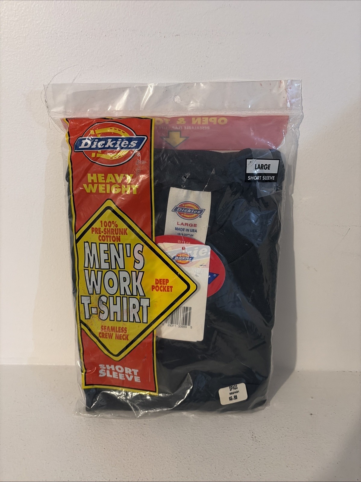Vintage 90s Dickies Navy Heavyweight Work Pocket T Shirt Mens Large Short Sleeve