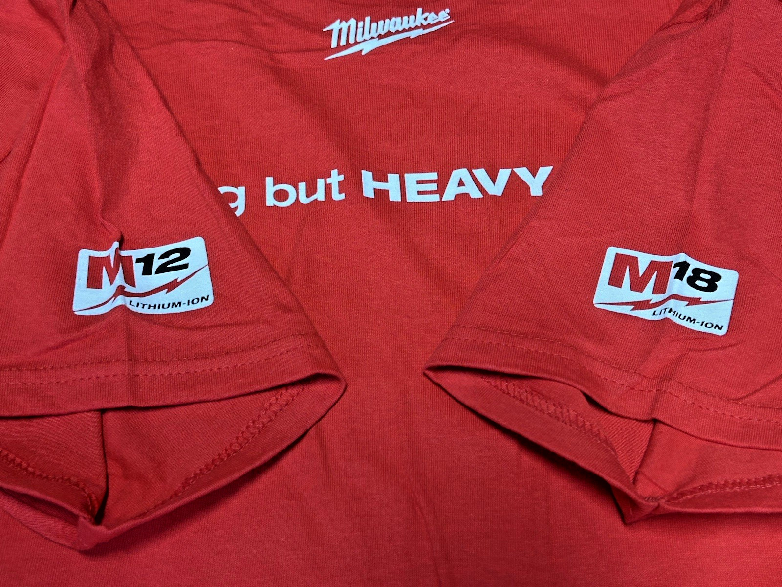 Milwaukee Tools Nothing But Heavy Duty Red T-Shirt Short Sleeve M12 18 NEW LARGE