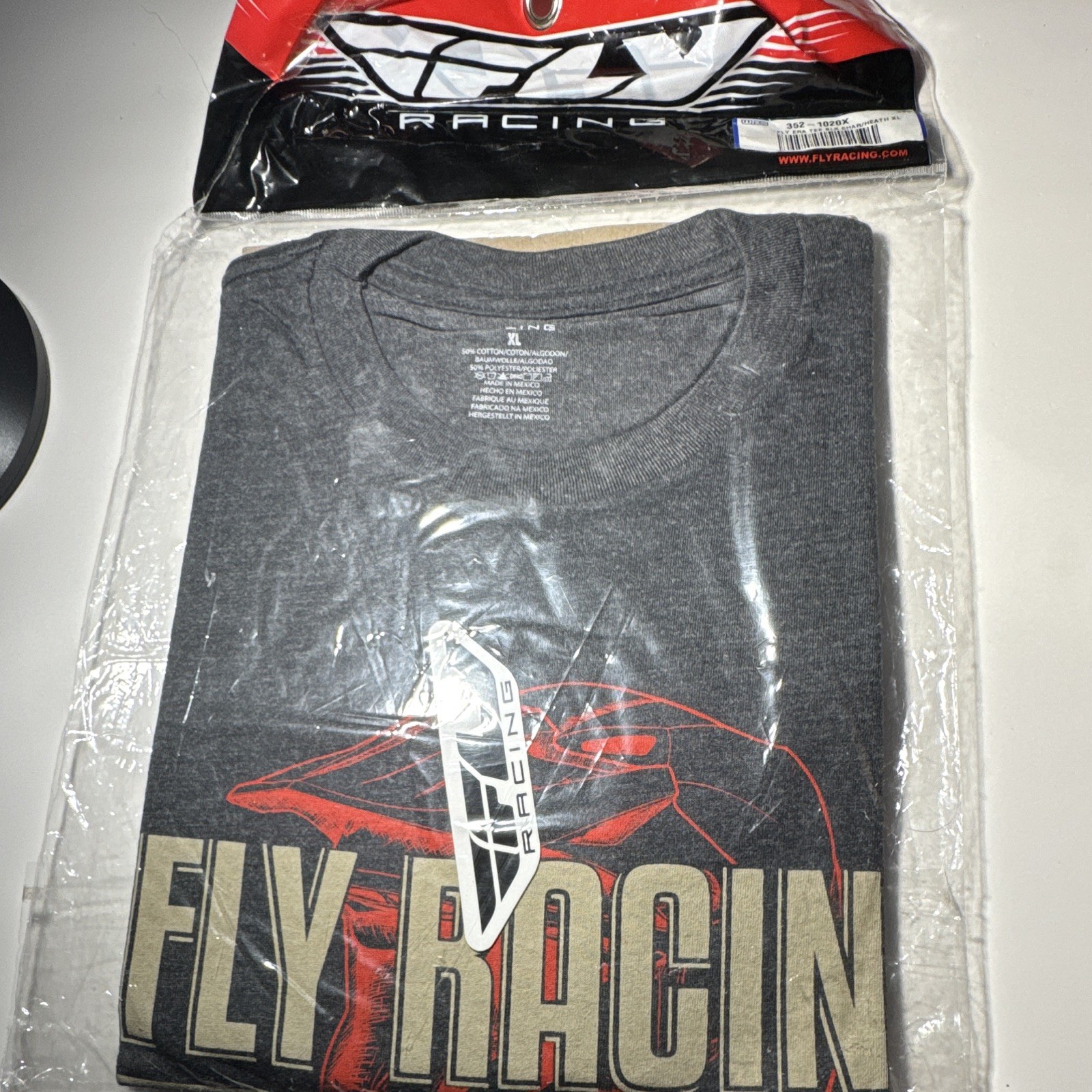 Fly Racing Men’s Graphic T-Shirt Gray Short Sleeve Cotton Tee Size XL New With T