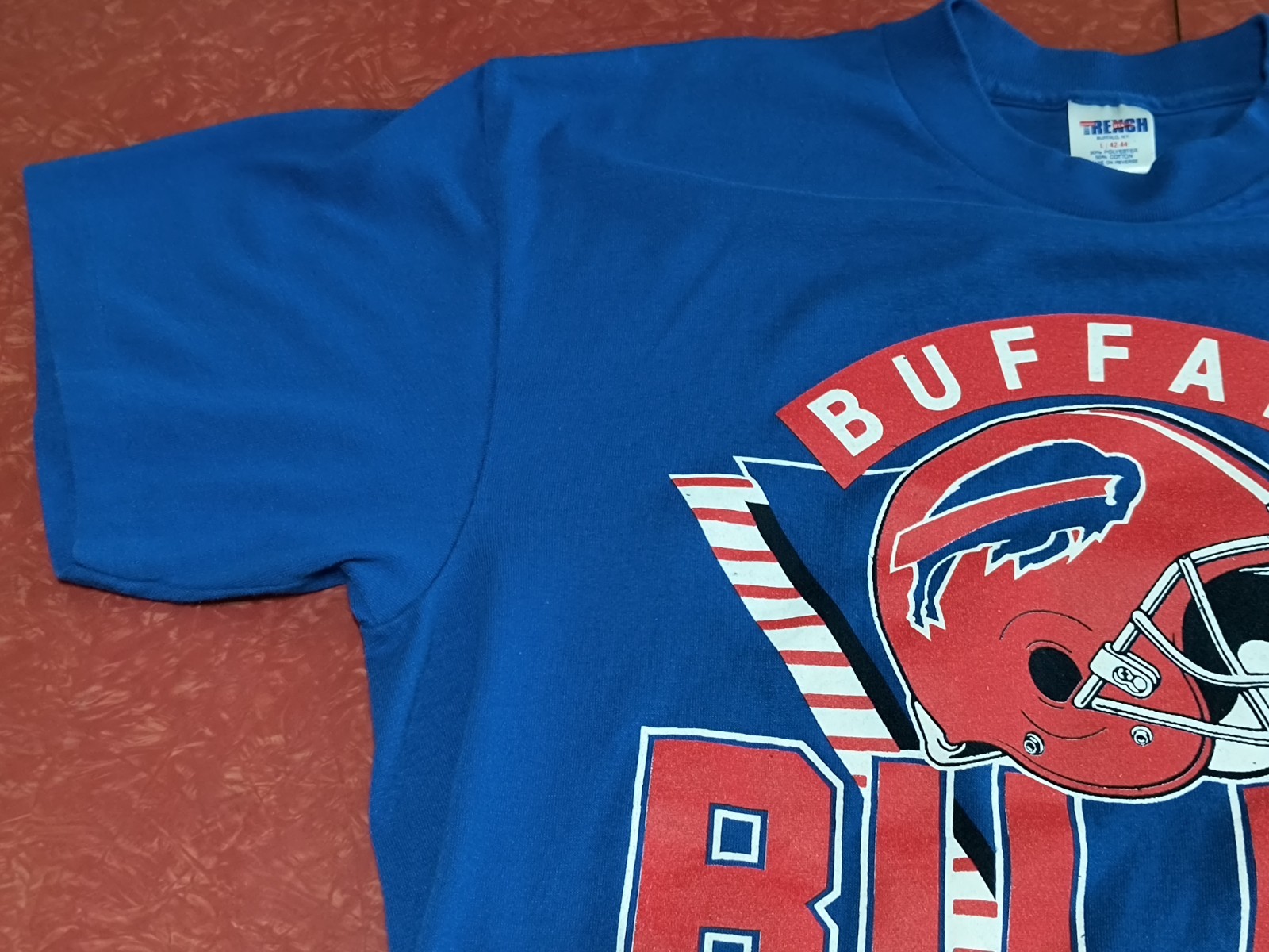 Buffalo Bill’s Blue Short Sleeve T-Shirt Men’s Large (42-44) Trench USA VTG