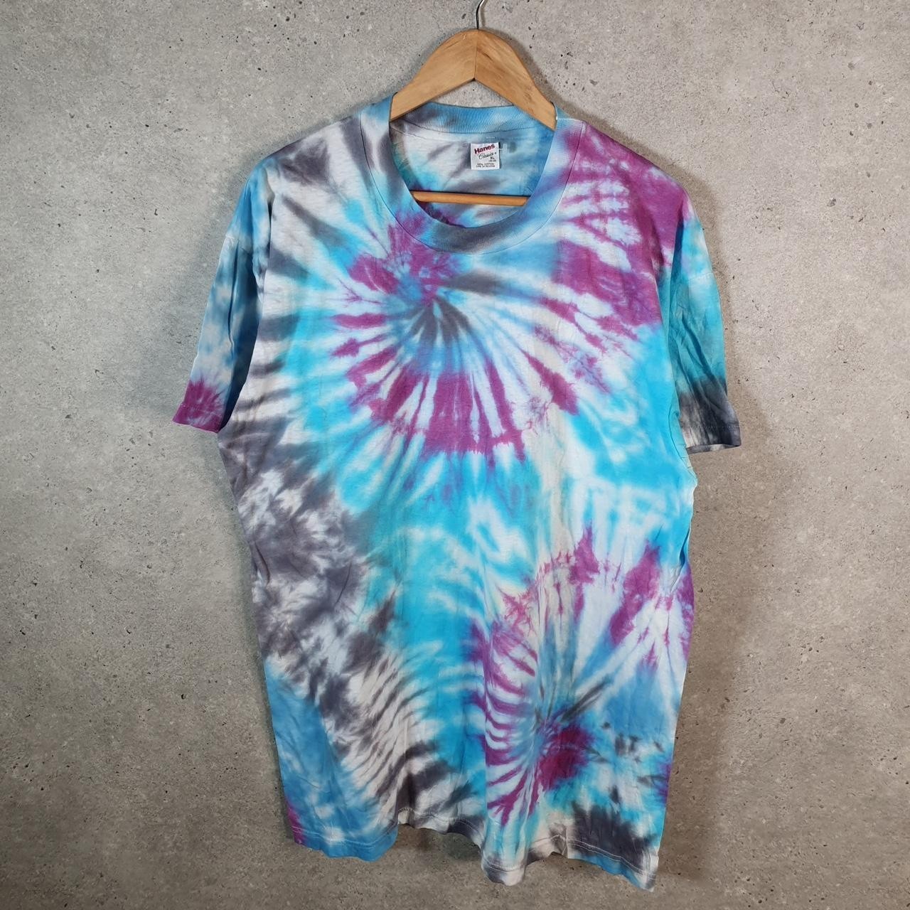 Vintage Hanes Tie Dye USA 90s Single Stitch T Shirt Mens XL Multicoloured