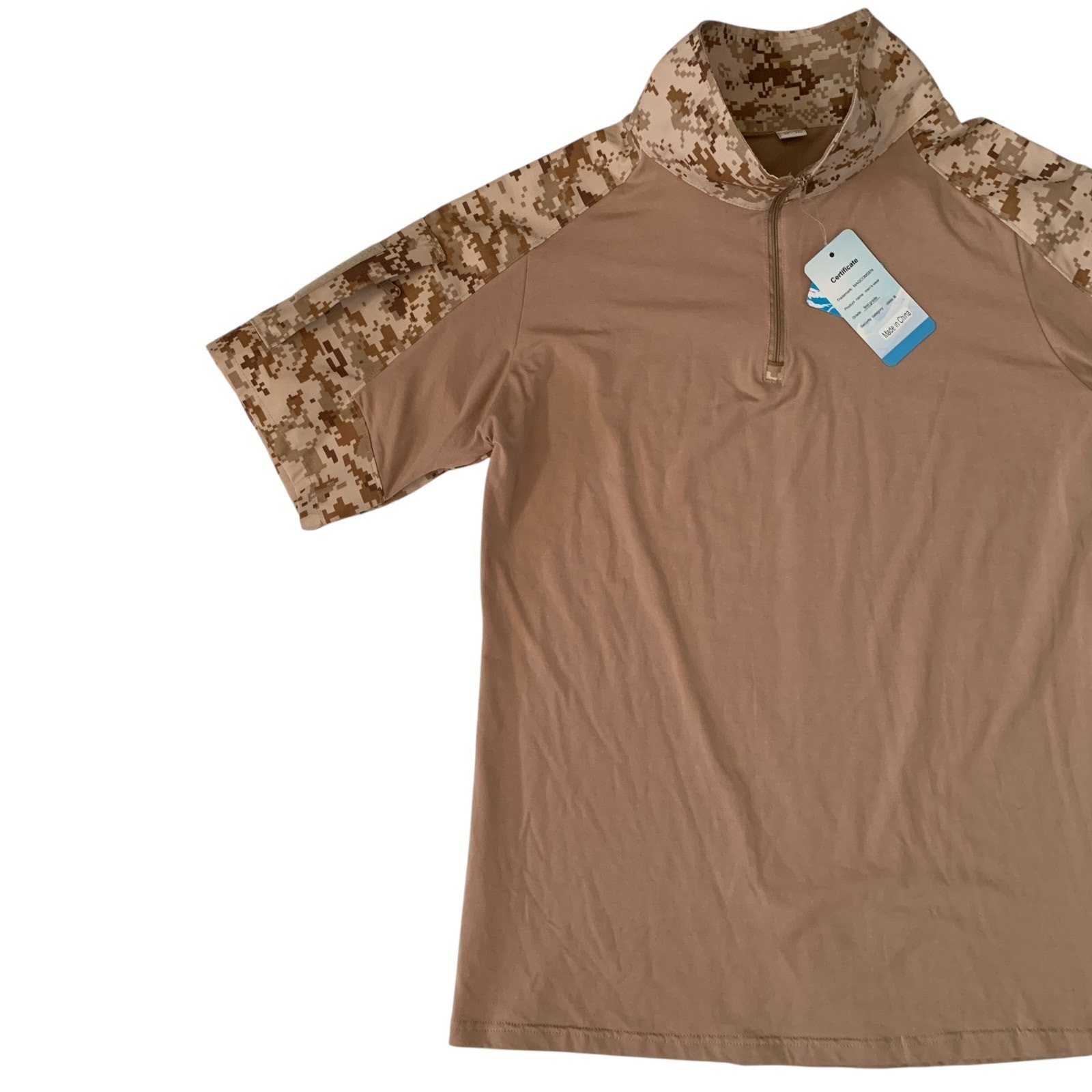 MAGCOMSEN Men’s Size XL Tactical Military 1/4 Zip Short Sleeve T-Shirt New