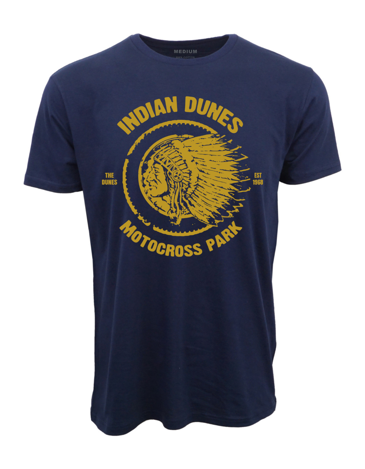 INDIAN DUNES MOTOCROSS PARK T SHIRT NAVY GRAPHIC TEE