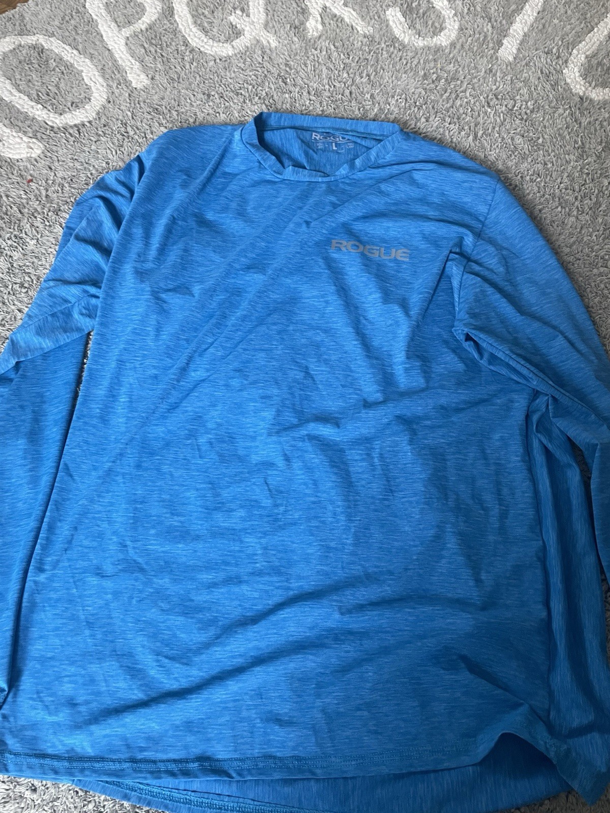 Rogue Fitness Blue UPF 30+ Long Sleeve Shirt Size Men’s Large Made In USA