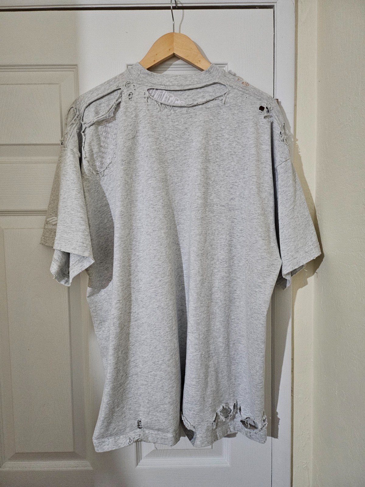 Balenciaga 3B Sports Icon Repaired Destroyed Oversized T-Shirt Gray Size 2