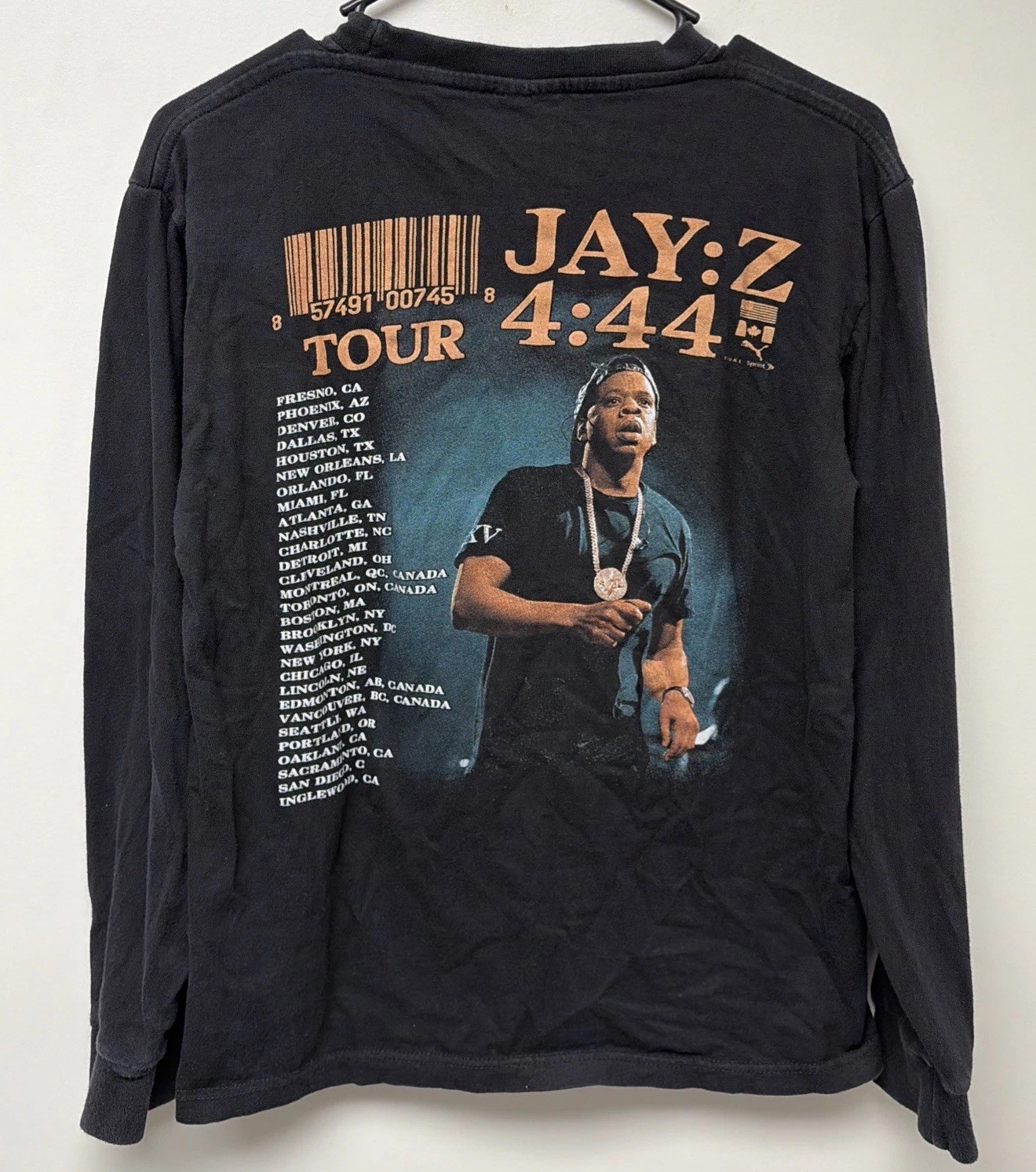 Jay-Z 4:44 Tour longsleeve TShirt Concert Rap Hip Hop Music Merch Gemrock Sz M
