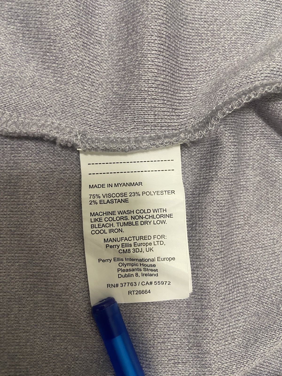 Perry Ellis Men’s XXL Light Lavender Short Sleeve T-Shirt Viscose Soft stretch