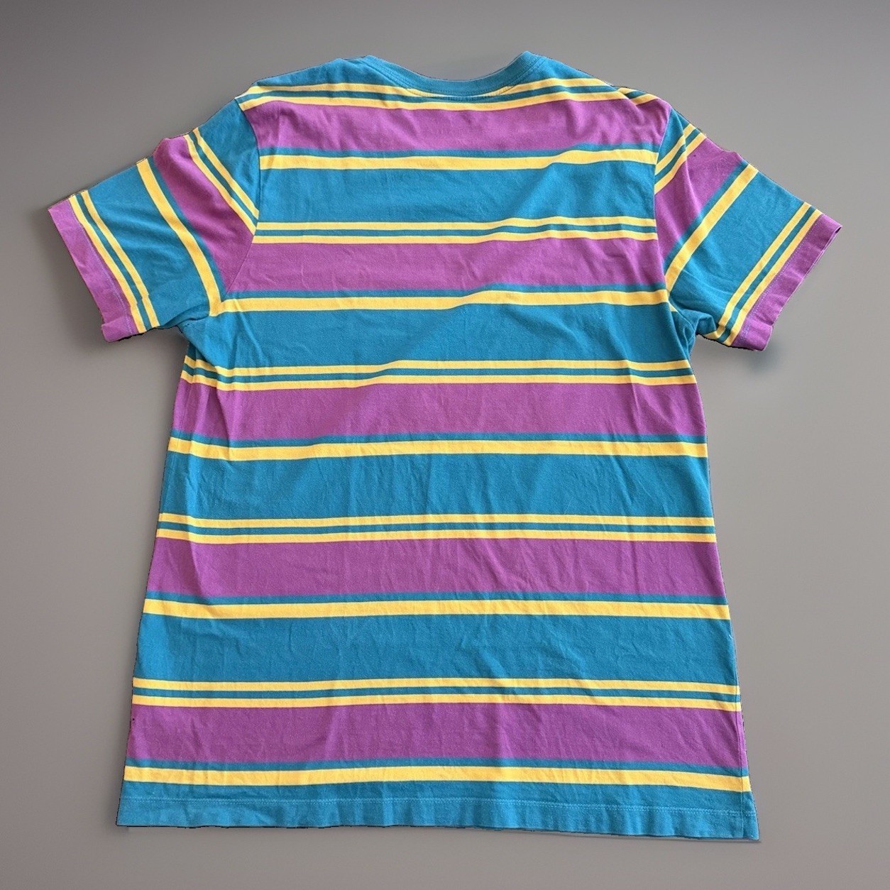 Nike Striped Colorblock T Shirt Mens L Multicolor Green Purple Sportswear Retro