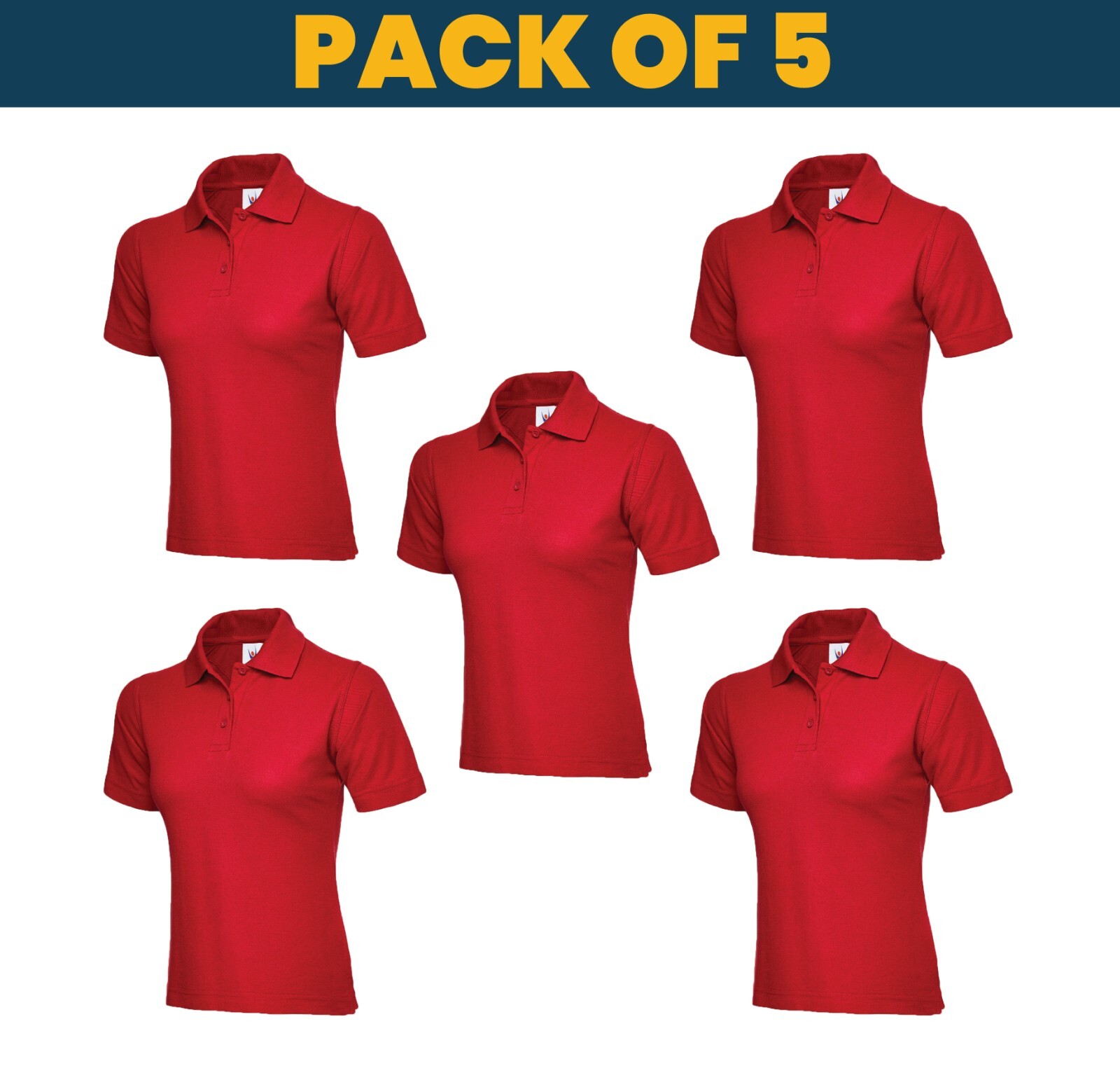 Pack of 3 & 5 Uneek Ladies Classic Polo shirt MULTI PACK workwear top UC106