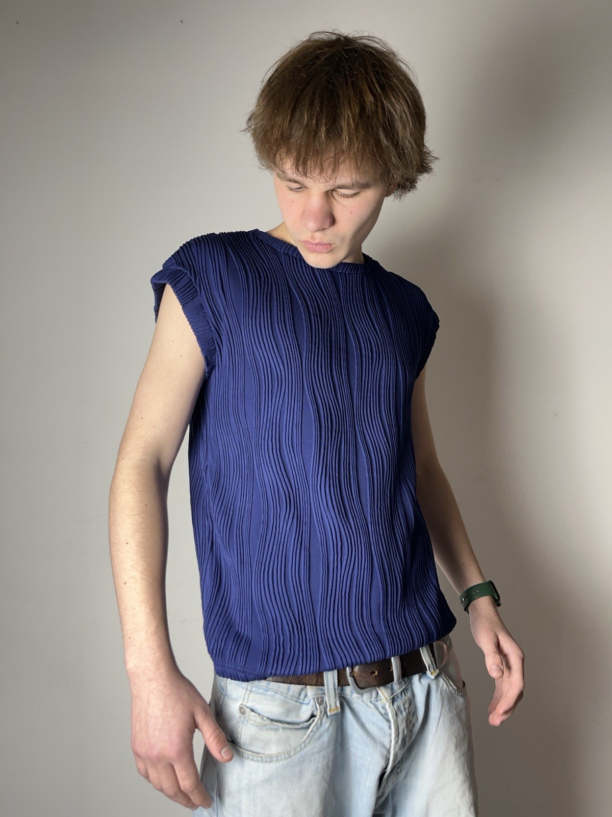 🔥PLEATS PLEASE ISSEY MIYAKE STYLE 00’S VINTAGE TANK TOP T SHIRT JAPAN