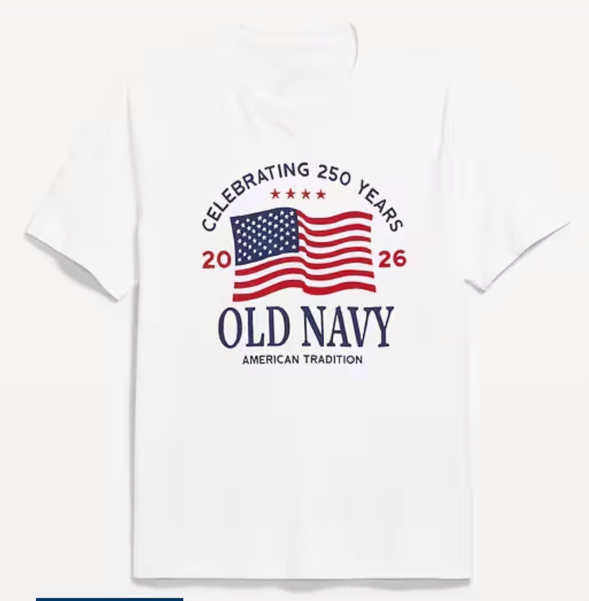 OLD NAVY US Flag 2026 250th Anniversary T-SHIRT Navy / White, Size XS to 4XL