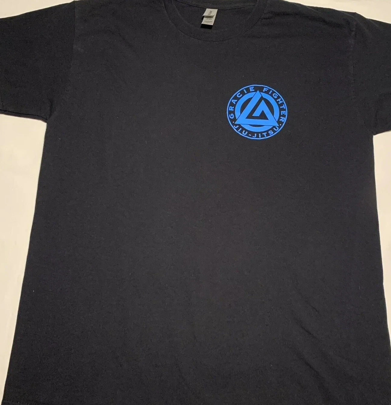 Gracie Fighter BJJ Brazilian Jiu Jitsu T-shirt Tee MMA 2 sided blue