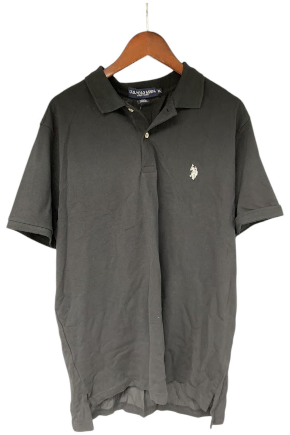 U.S. Polo Assn. Men’s Solid Pique Polo w/ Small Pony Black/White