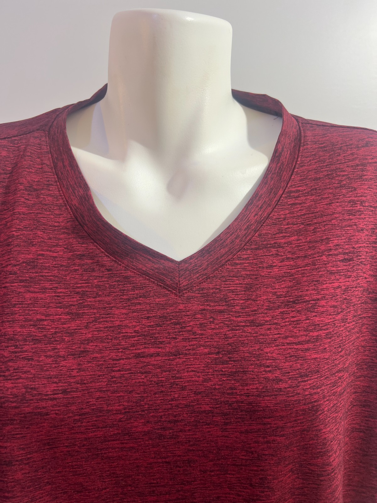 Alfani Men’s Red V-Neck Top Shirt Big & Tall 3XLT 3X Moisture Wicking Breathable